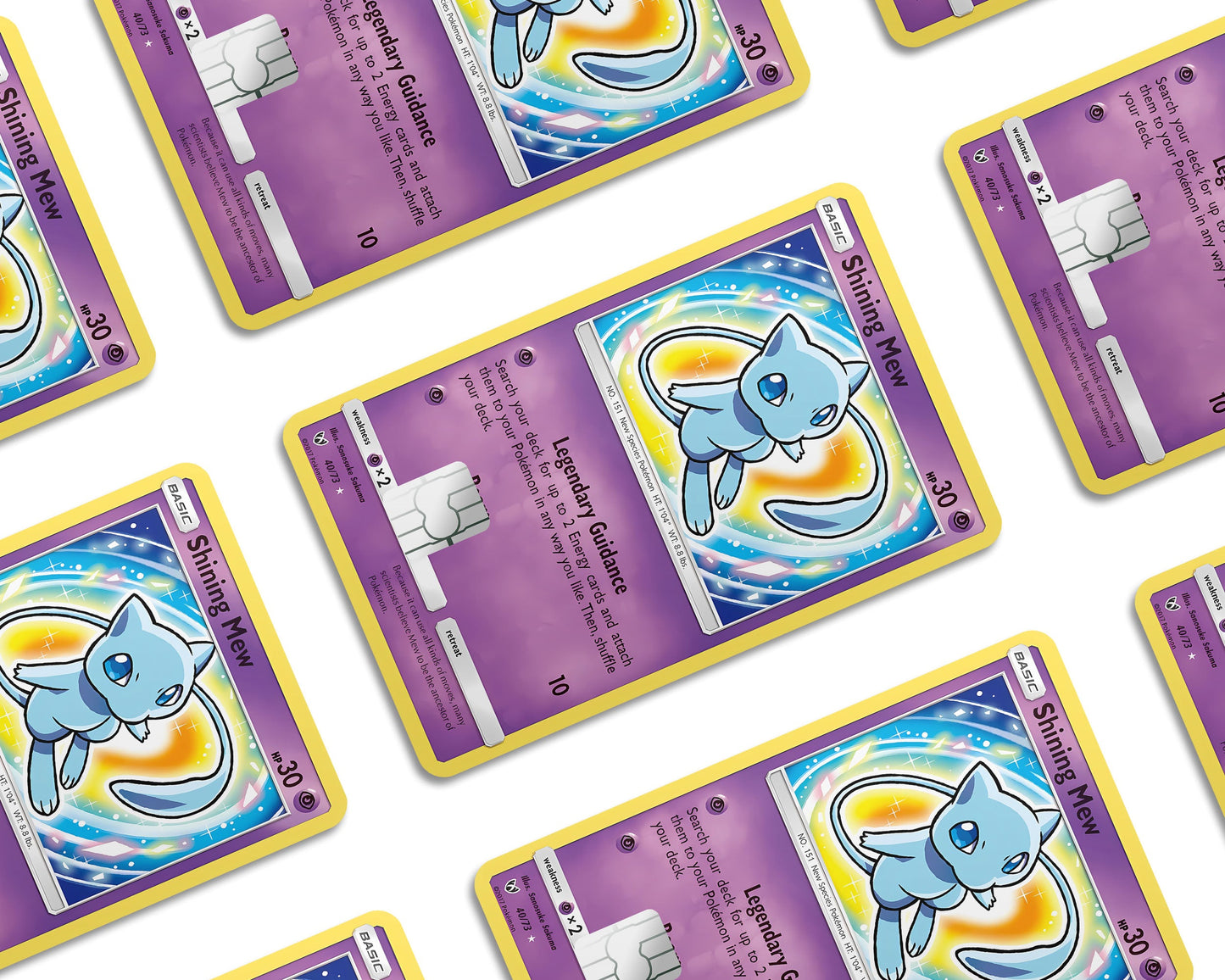 Anime Town Creations Credit Card Shining Mew Pokemon Card Window Skins - Anime Pokemon Credit Card Skin