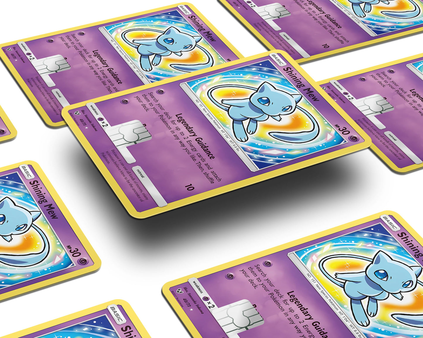 Anime Town Creations Credit Card Shining Mew Pokemon Card Window Skins - Anime Pokemon Credit Card Skin