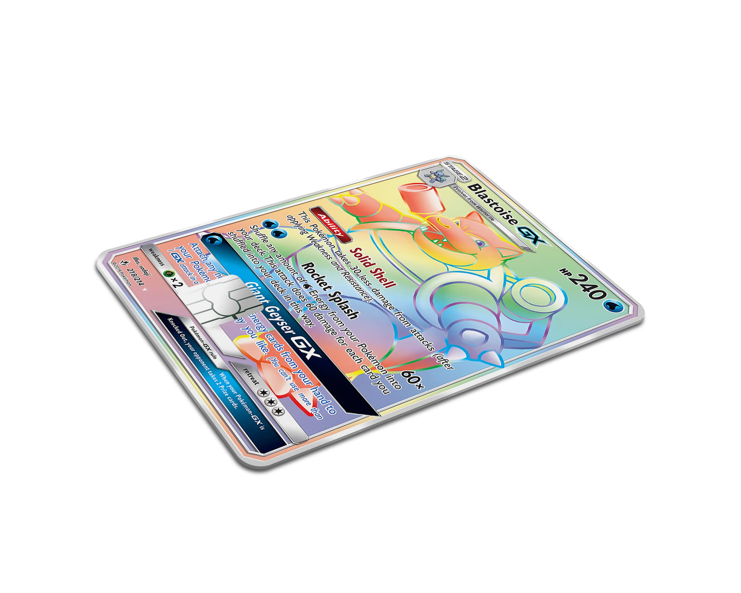 Anime Town Creations Credit Card Rainbow Blastoise Pokemon Card Full Skins - Anime Pokemon Credit Card Skin