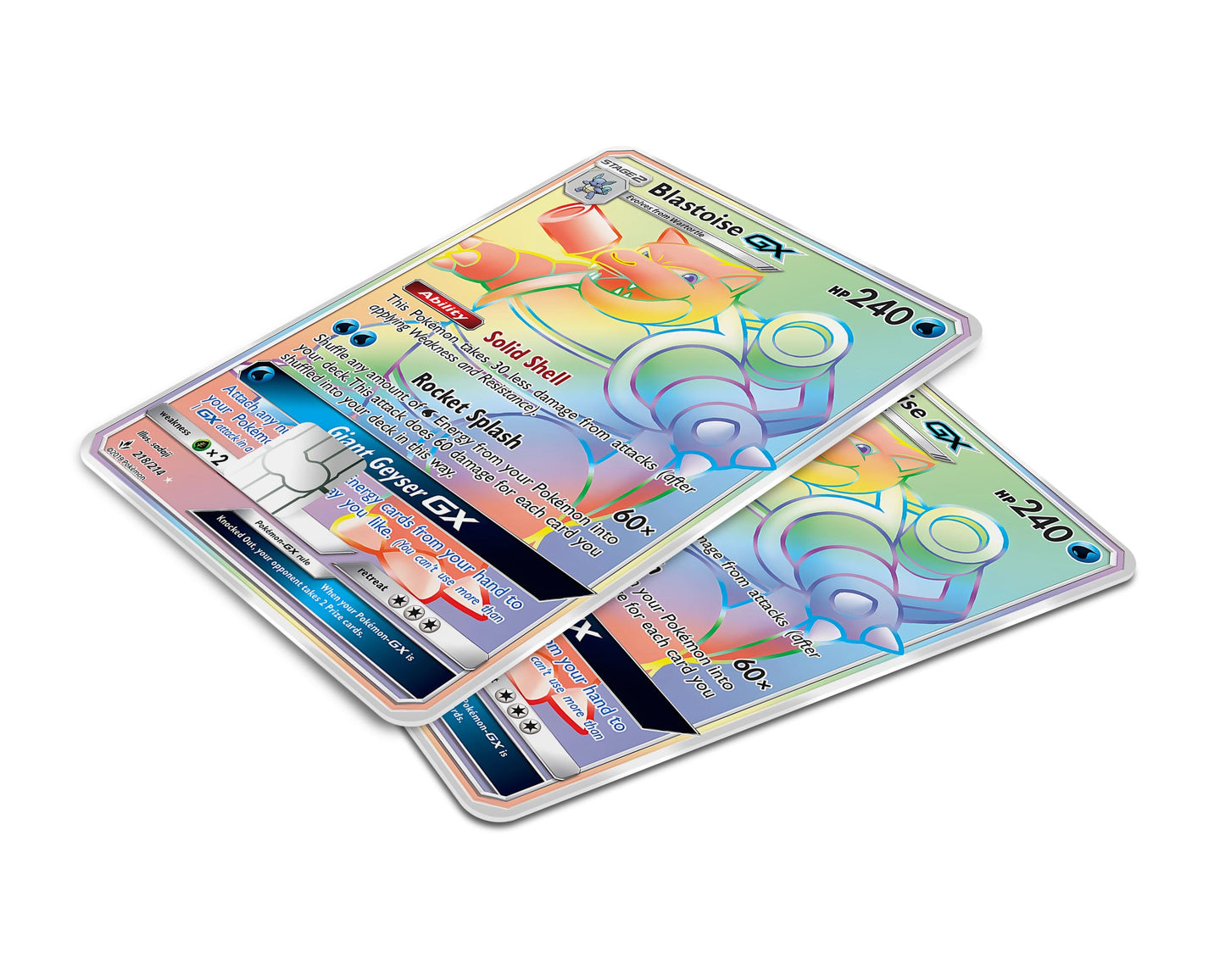 Anime Town Creations Credit Card Rainbow Blastoise Pokemon Card Window Skins - Anime Pokemon Credit Card Skin