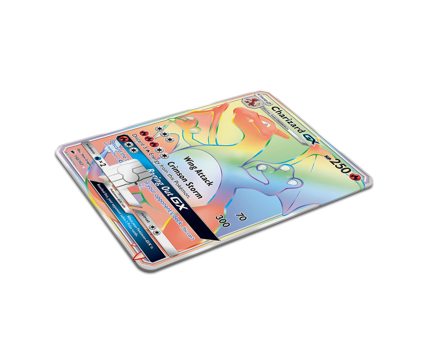 Anime Town Creations Credit Card Rainbow Charizard Pokemon Card Full Skins - Anime Pokemon Credit Card Skin