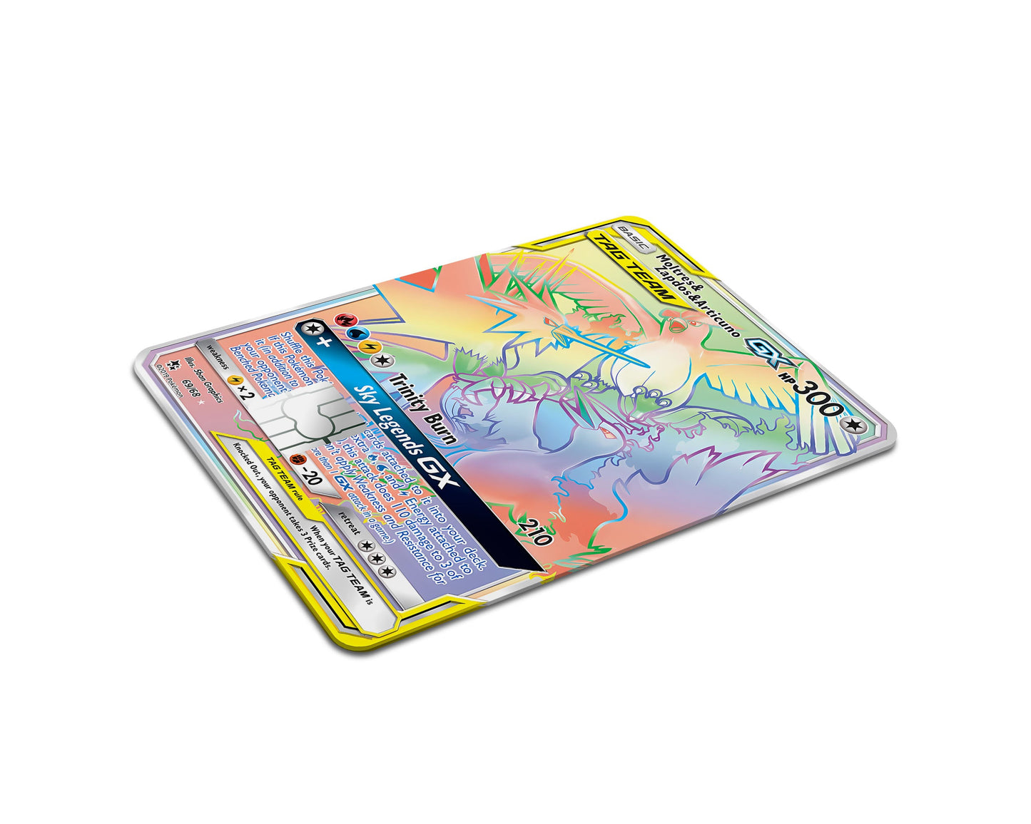 Anime Town Creations Credit Card Rainbow Moltres Zapdos Articuno Pokemon Card Full Skins - Anime Pokemon Credit Card Skin