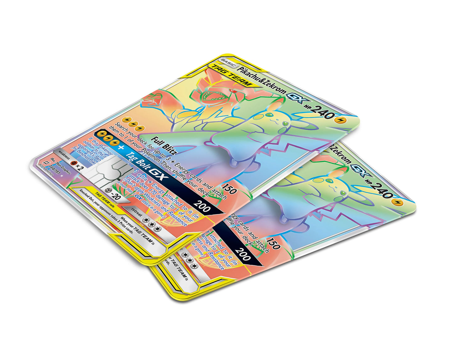 Anime Town Creations Credit Card Rainbow Pikachu Zekrom Pokemon Card Window Skins - Anime Pokemon Credit Card Skin