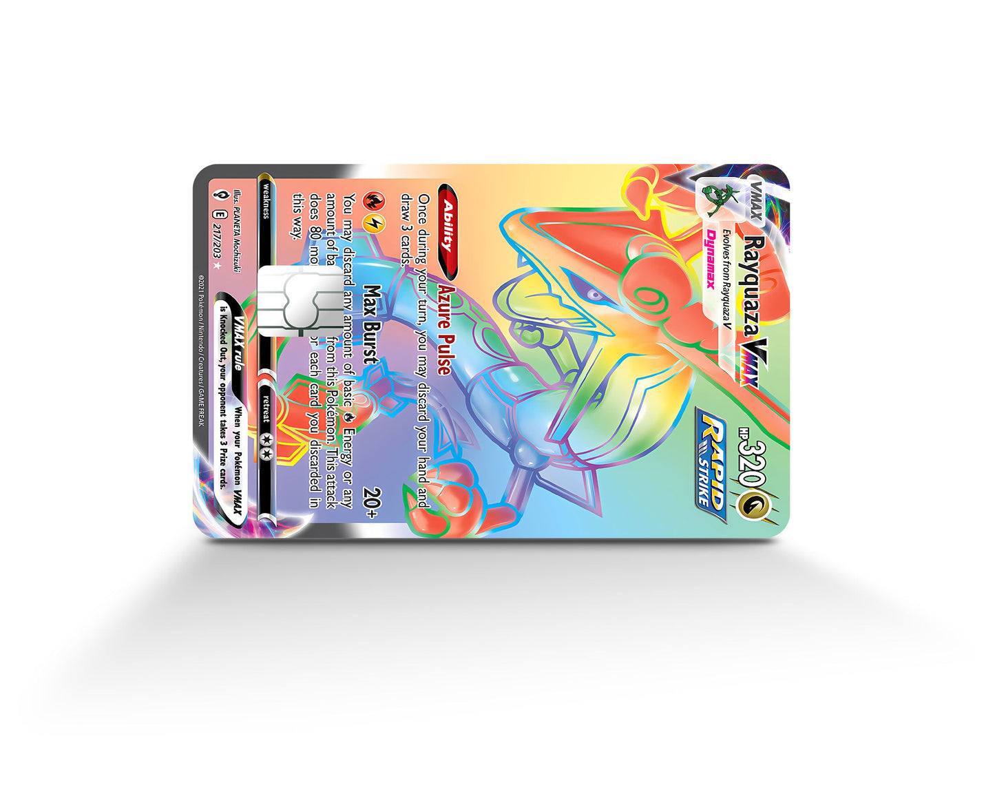 Anime Town Creations Credit Card Rainbow Rayquaza Pokemon Card Full Skins - Anime Pokemon Credit Card Skin