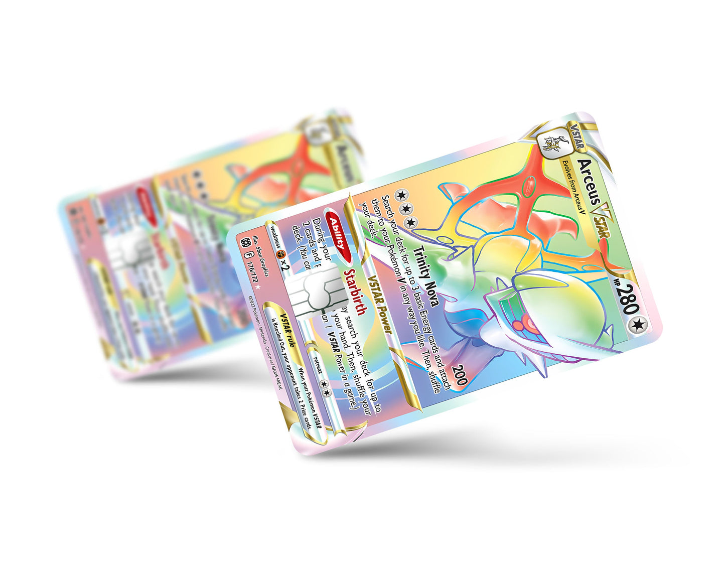 Anime Town Creations Credit Card Rainbow Arceus Pokemon Card Full Skins - Anime Pokemon Credit Card Skin