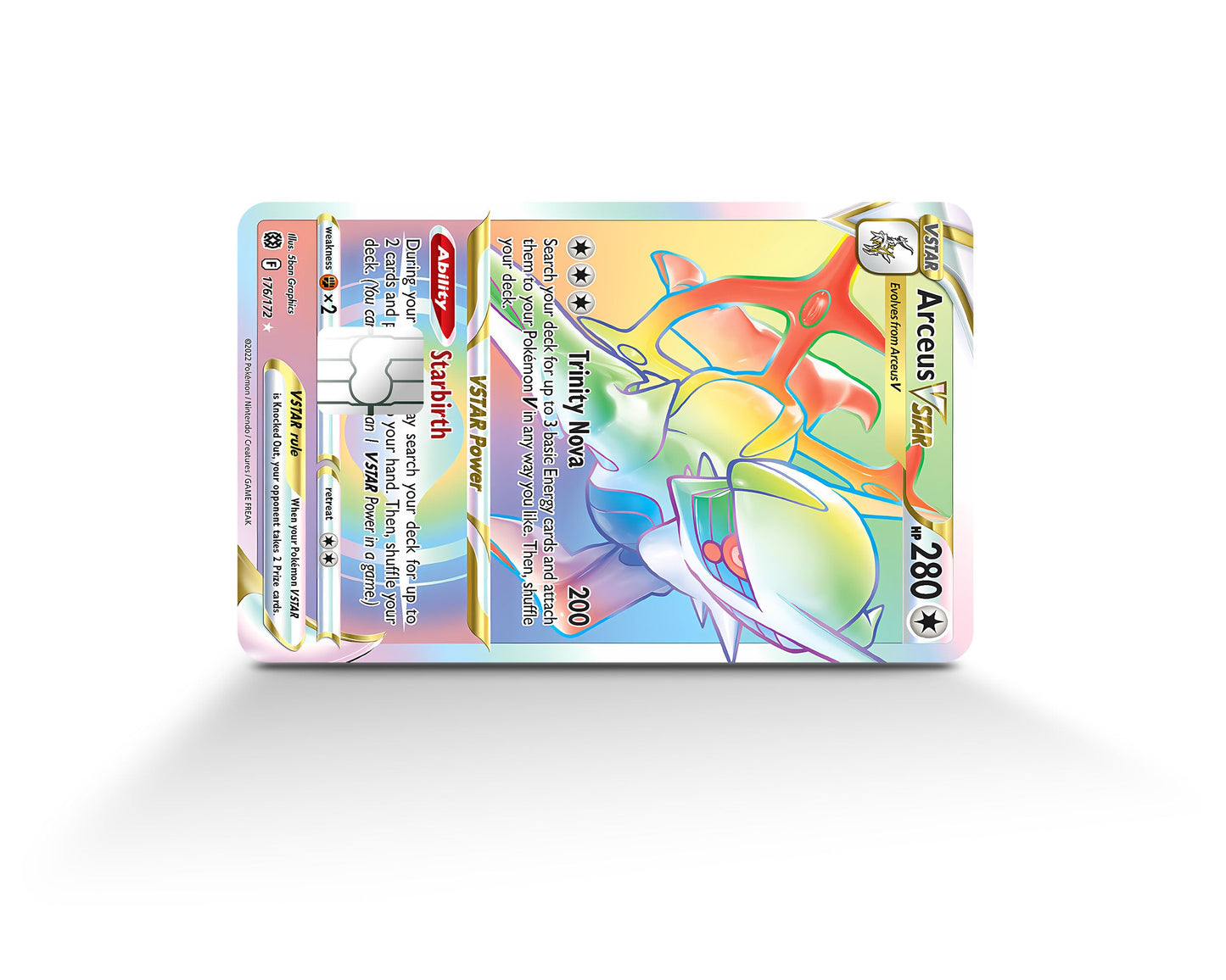 Anime Town Creations Credit Card Rainbow Arceus Pokemon Card Full Skins - Anime Pokemon Credit Card Skin