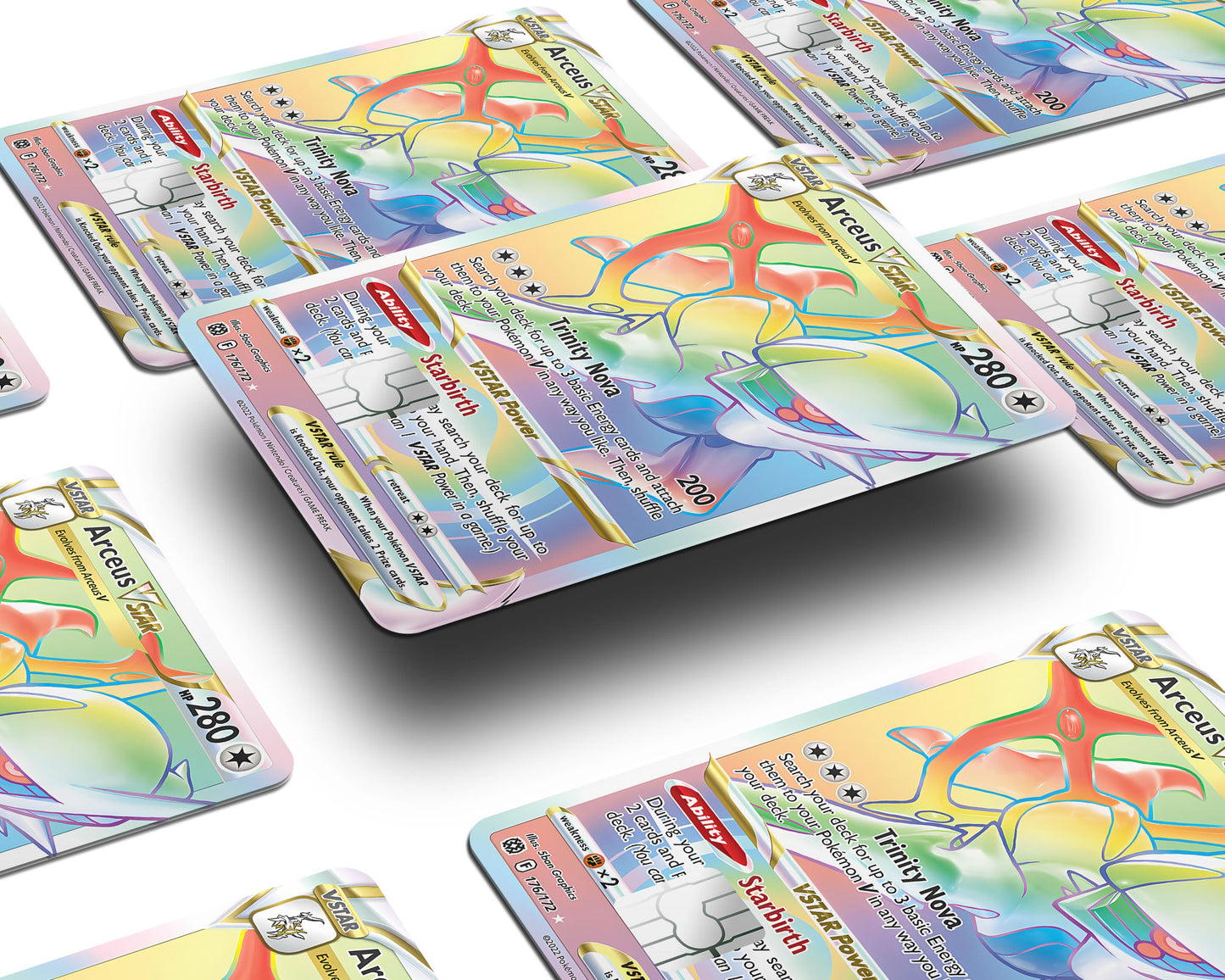 Anime Town Creations Credit Card Rainbow Arceus Pokemon Card Window Skins - Anime Pokemon Credit Card Skin