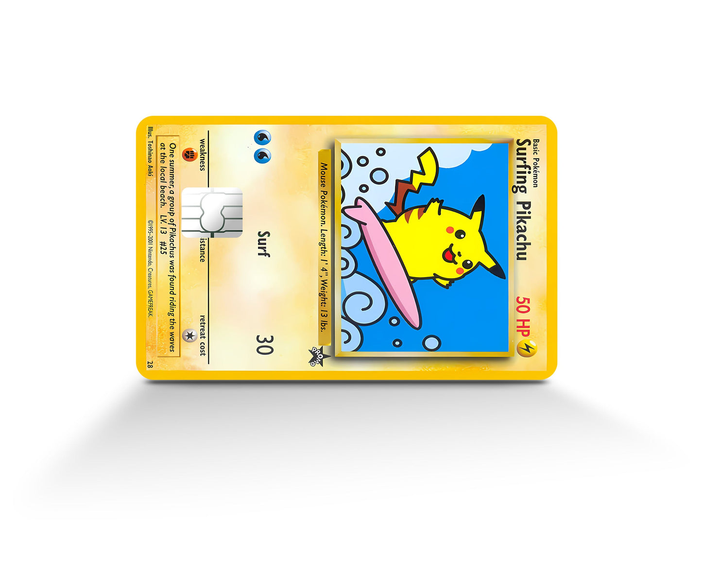 Anime Town Creations Credit Card Surfing Pikachu Pokemon Card Full Skins - Anime Pokemon Credit Card Skin