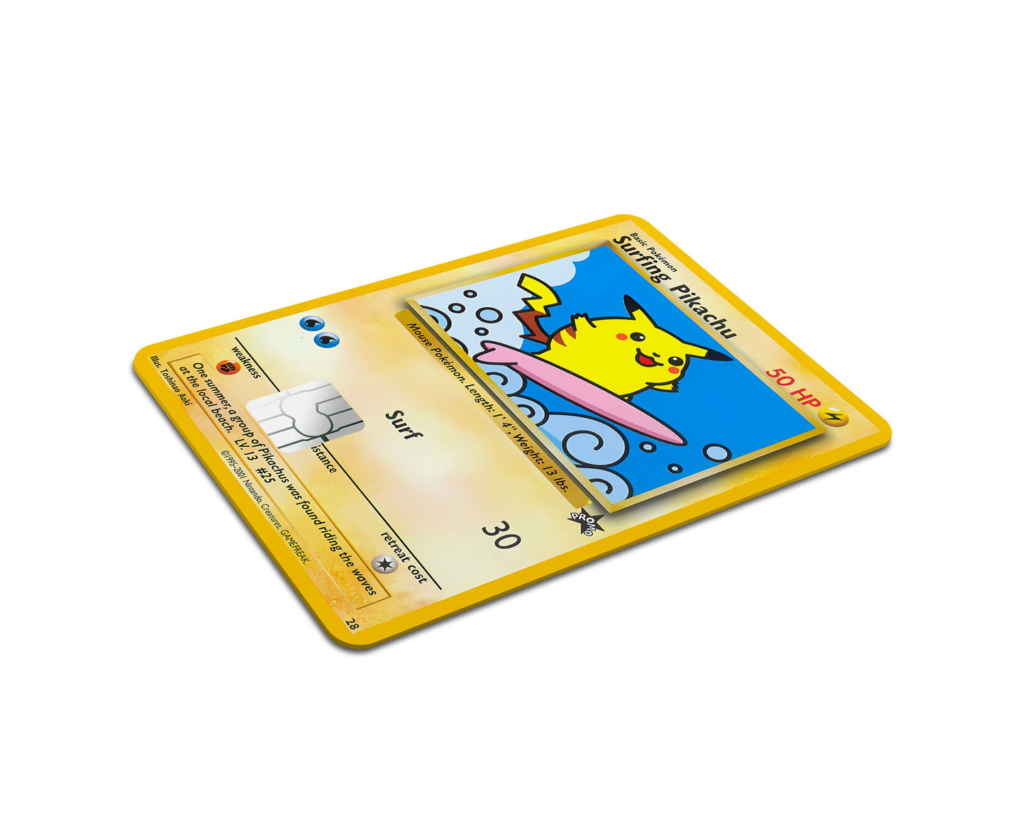 Anime Town Creations Credit Card Surfing Pikachu Pokemon Card Full Skins - Anime Pokemon Credit Card Skin