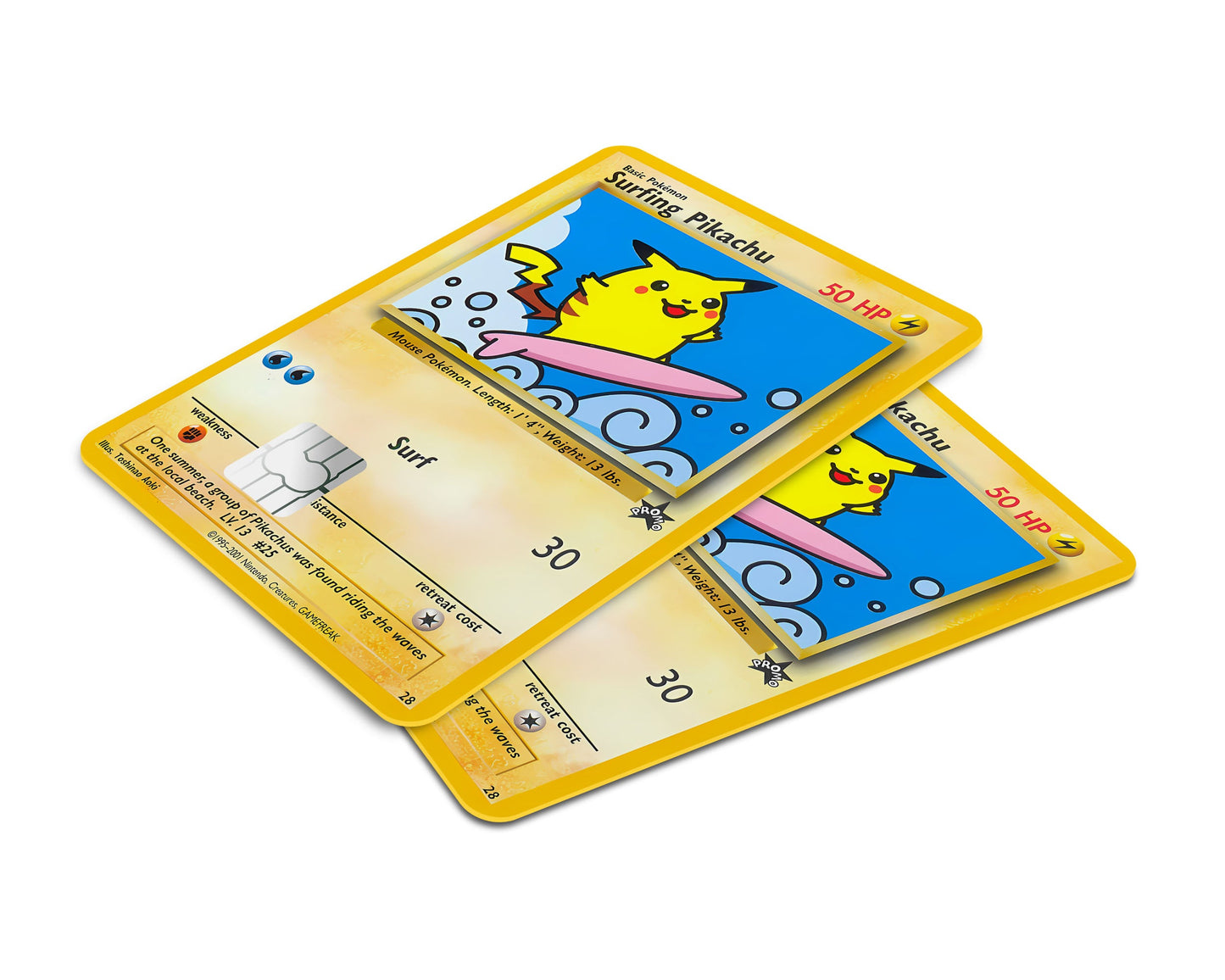 Anime Town Creations Credit Card Surfing Pikachu Pokemon Card Window Skins - Anime Pokemon Credit Card Skin