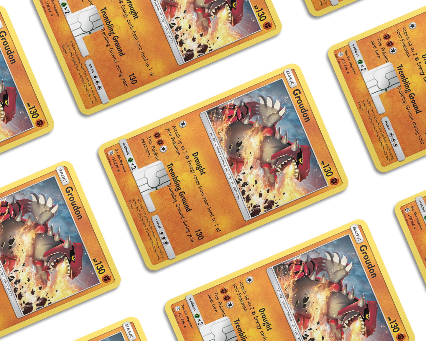 Anime Town Creations Credit Card Groudon Pokemon Card Window Skins - Anime Pokemon Credit Card Skin