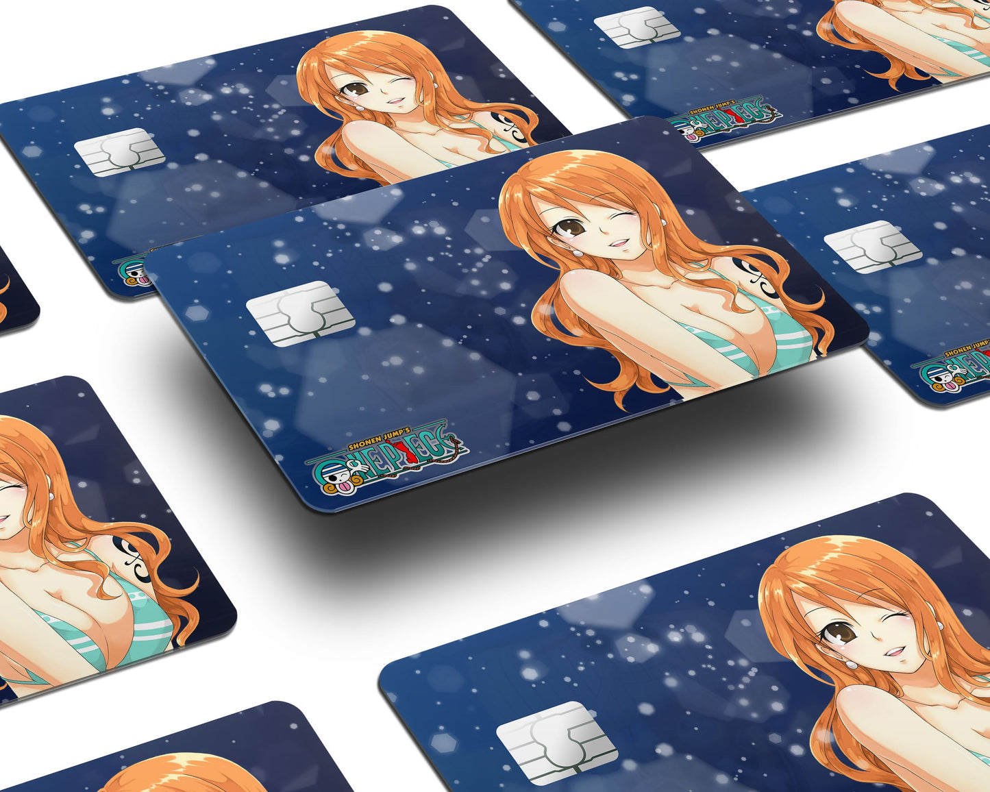 Anime Town Creations Credit Card One Piece Nami Manga Orange Window Skins - Anime One Piece Credit Card Skin