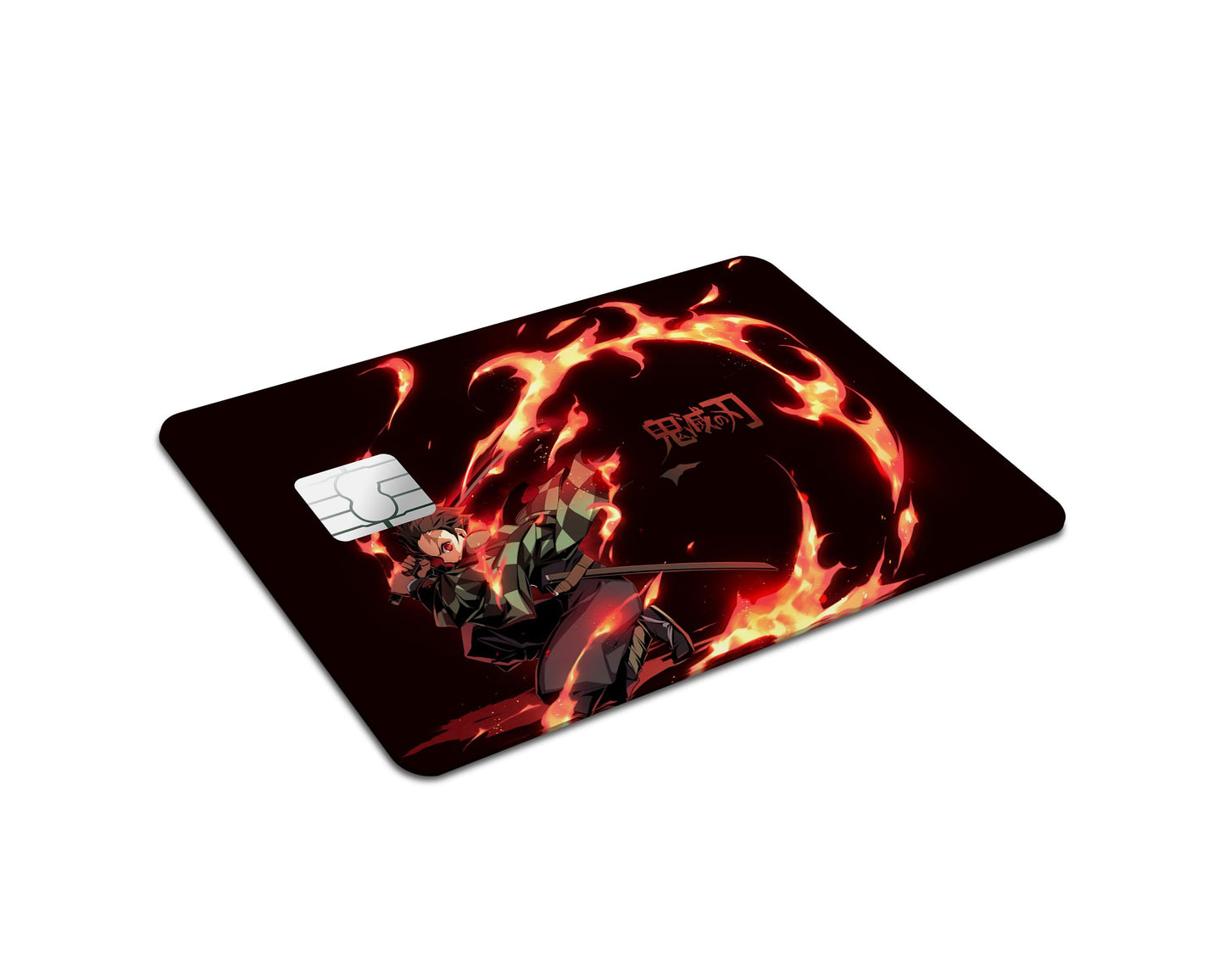 Anime Town Creations Credit Card Demon Slayer Tanjiro Flames Full Skins - Anime Demon Slayer Credit Card Skin