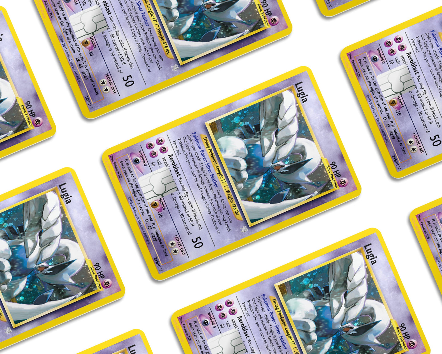 Anime Town Creations Credit Card Legendary Lugia Pokemon Card Window Skins - Anime Pokemon Credit Card Skin