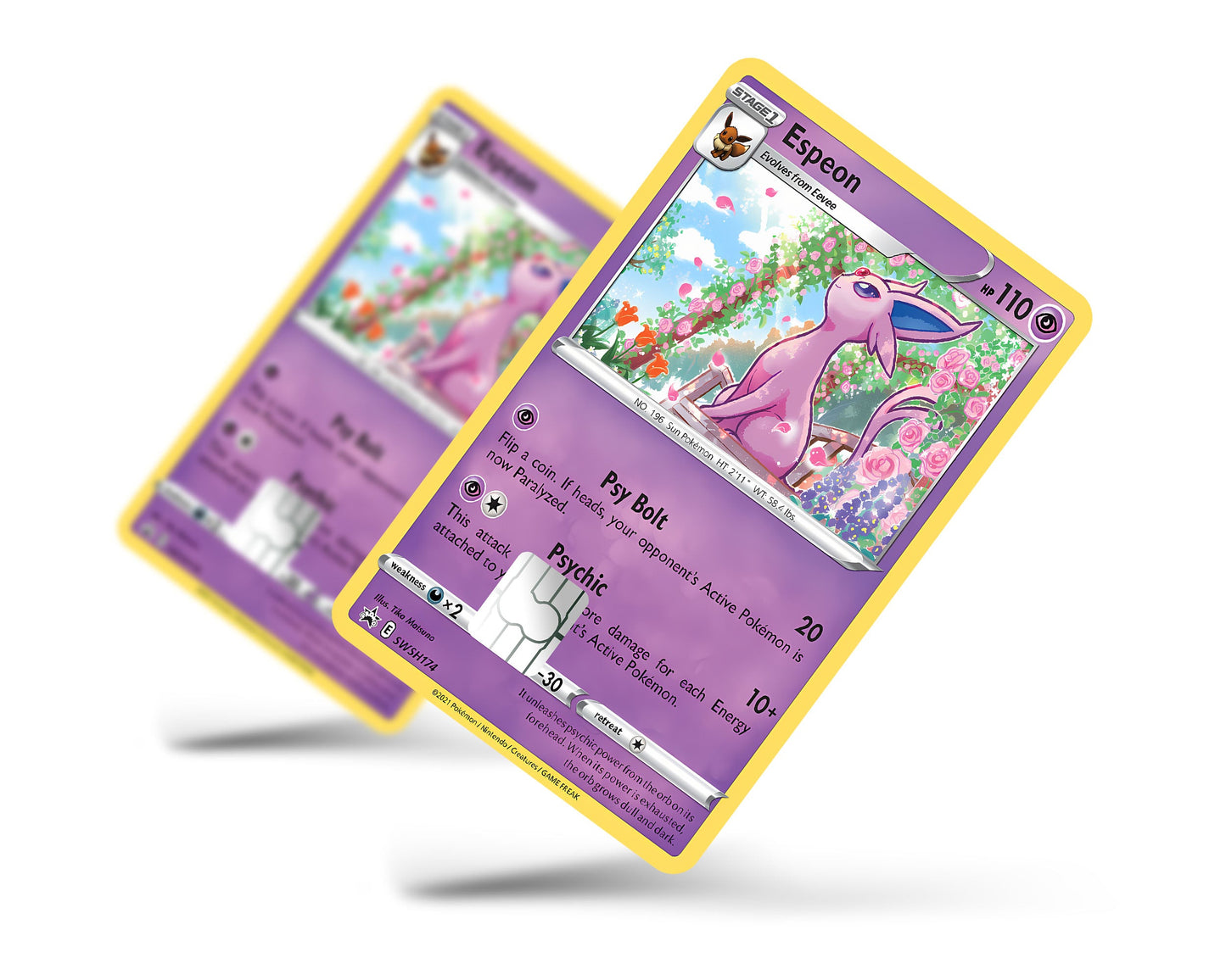 Anime Town Creations Credit Card Cute Espeon Pokemon Card Full Skins - Anime Pokemon Credit Card Skin