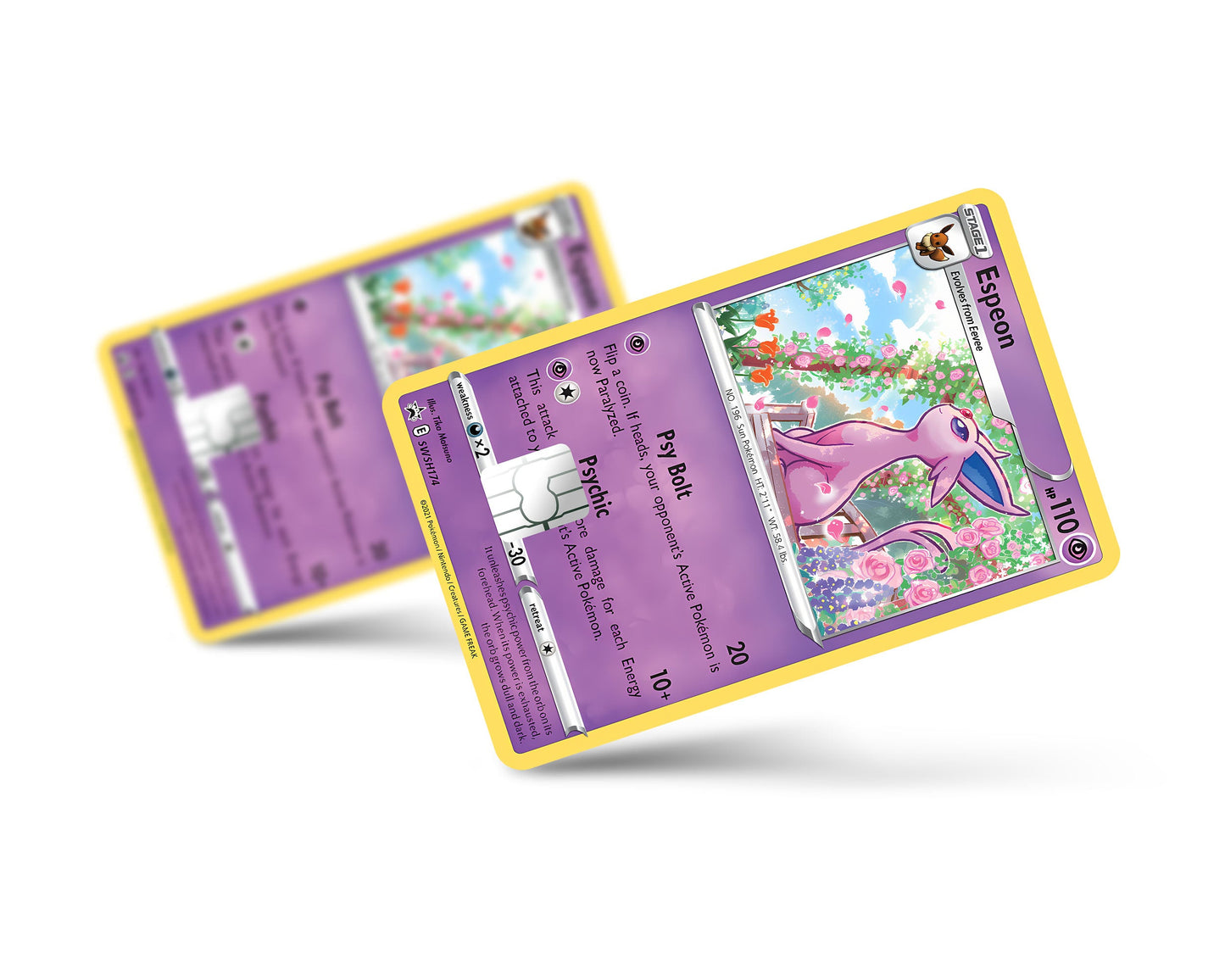 Anime Town Creations Credit Card Cute Espeon Pokemon Card Full Skins - Anime Pokemon Credit Card Skin