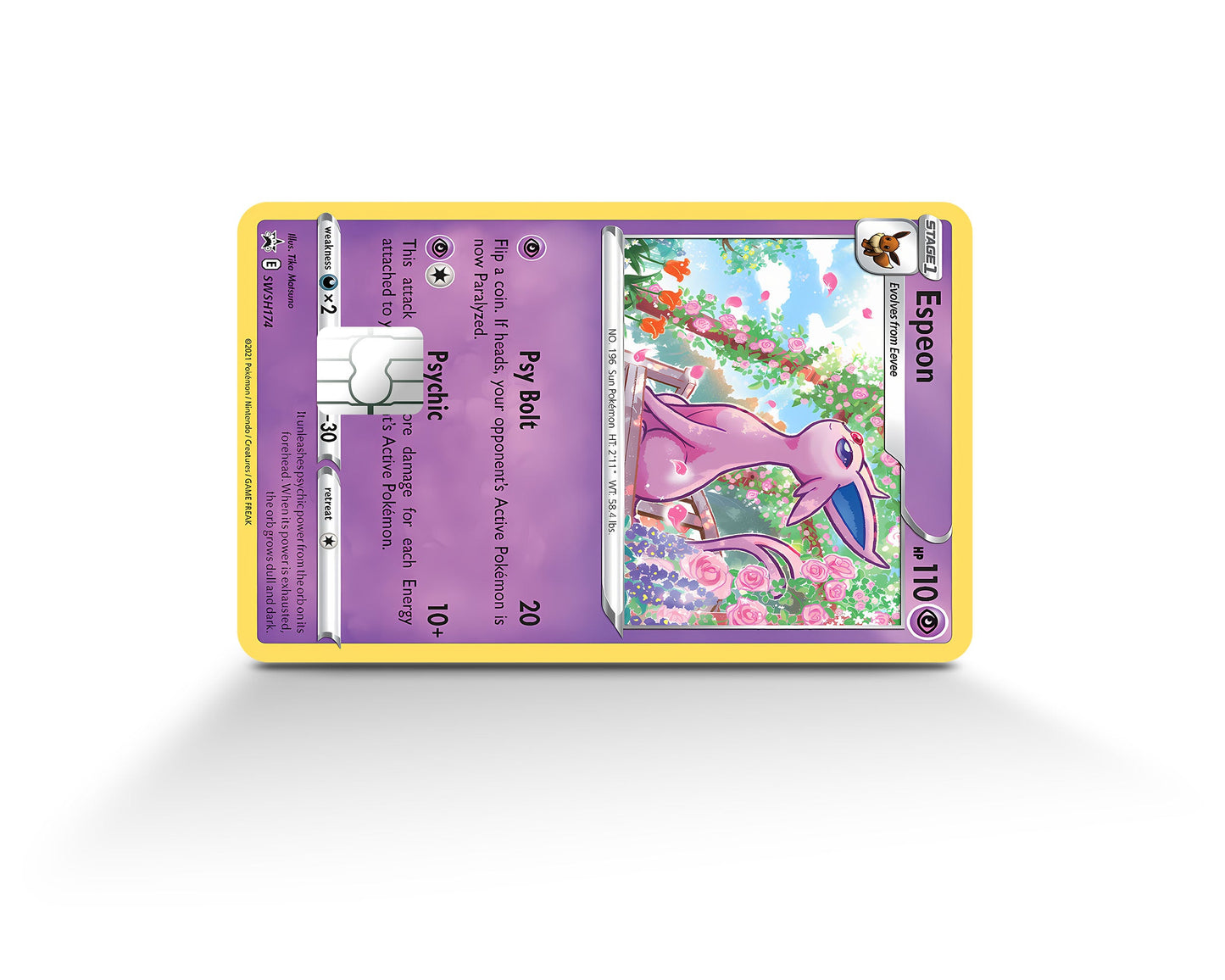 Anime Town Creations Credit Card Cute Espeon Pokemon Card Full Skins - Anime Pokemon Credit Card Skin