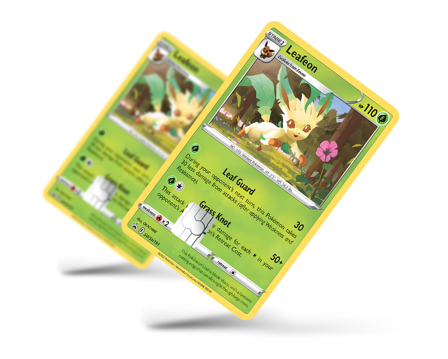 Anime Town Creations Credit Card Cute Leafeon Pokemon Card Full Skins - Anime Pokemon Credit Card Skin