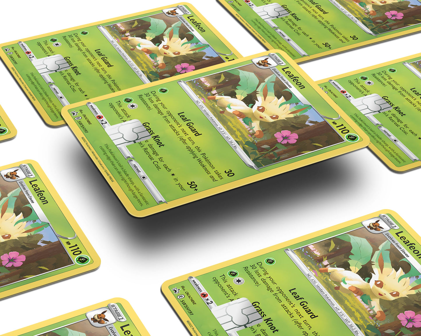 Anime Town Creations Credit Card Cute Leafeon Pokemon Card Window Skins - Anime Pokemon Credit Card Skin