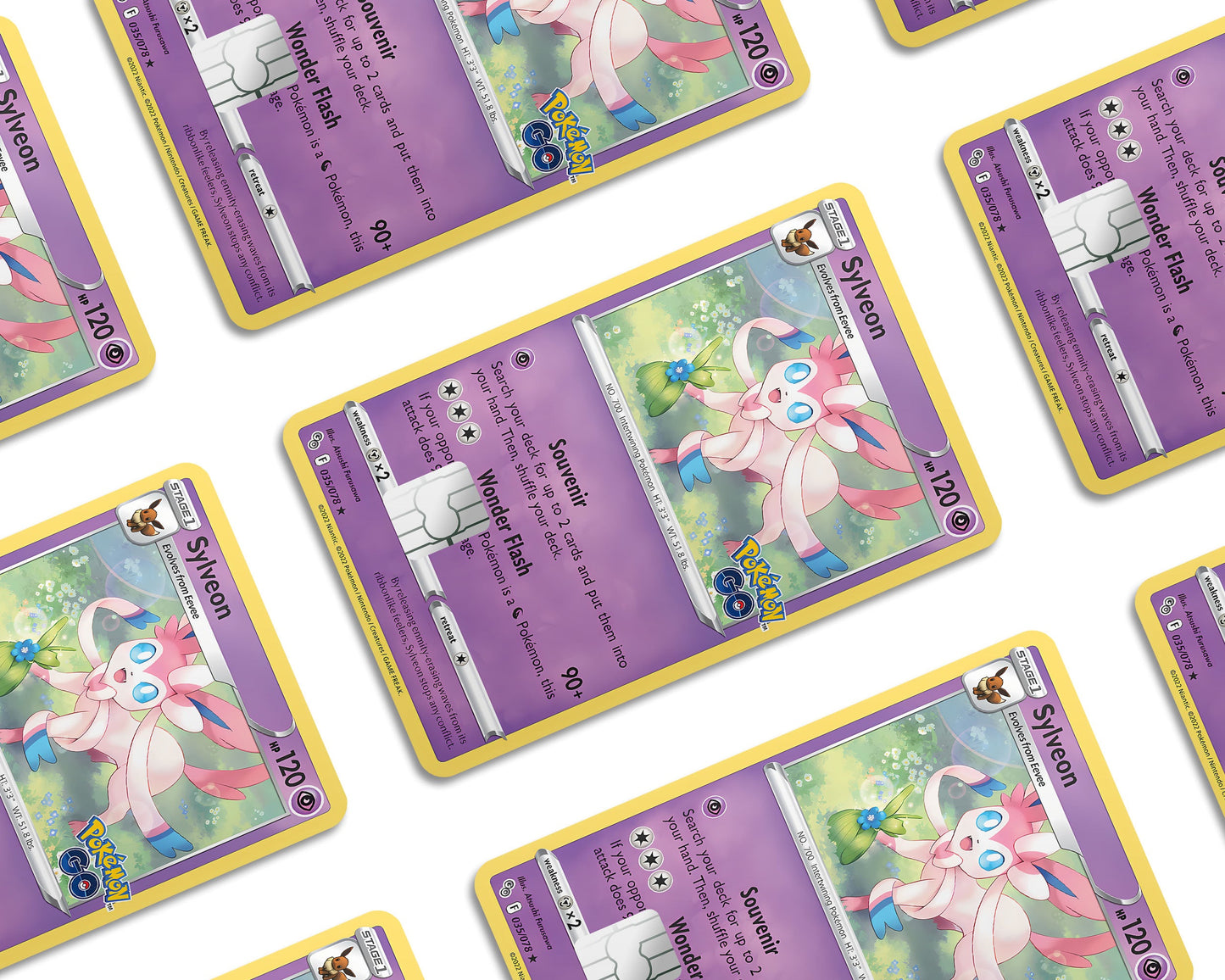 Anime Town Creations Credit Card Cute Sylveon Pokemon Card Window Skins - Anime Pokemon Credit Card Skin