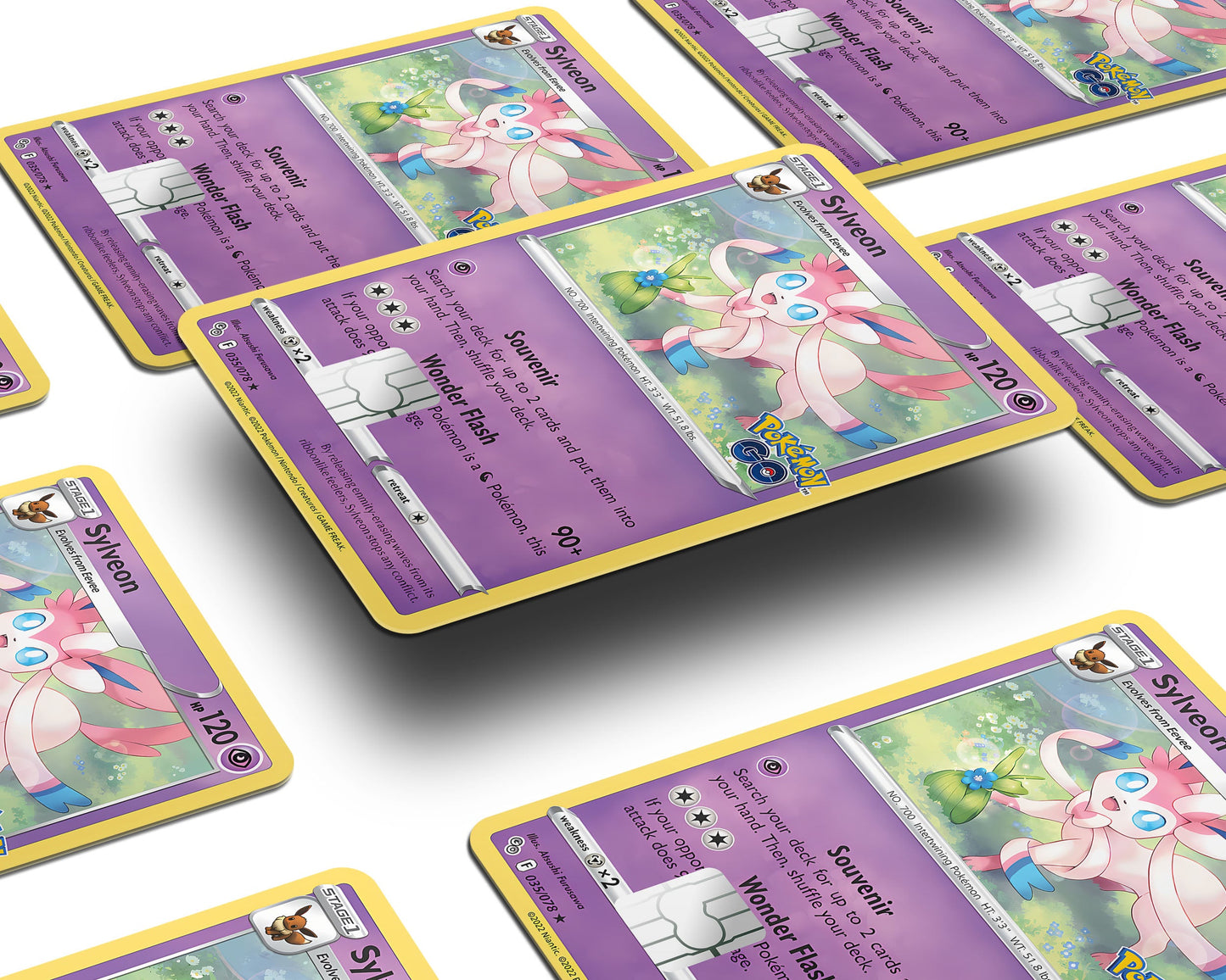 Anime Town Creations Credit Card Cute Sylveon Pokemon Card Window Skins - Anime Pokemon Credit Card Skin