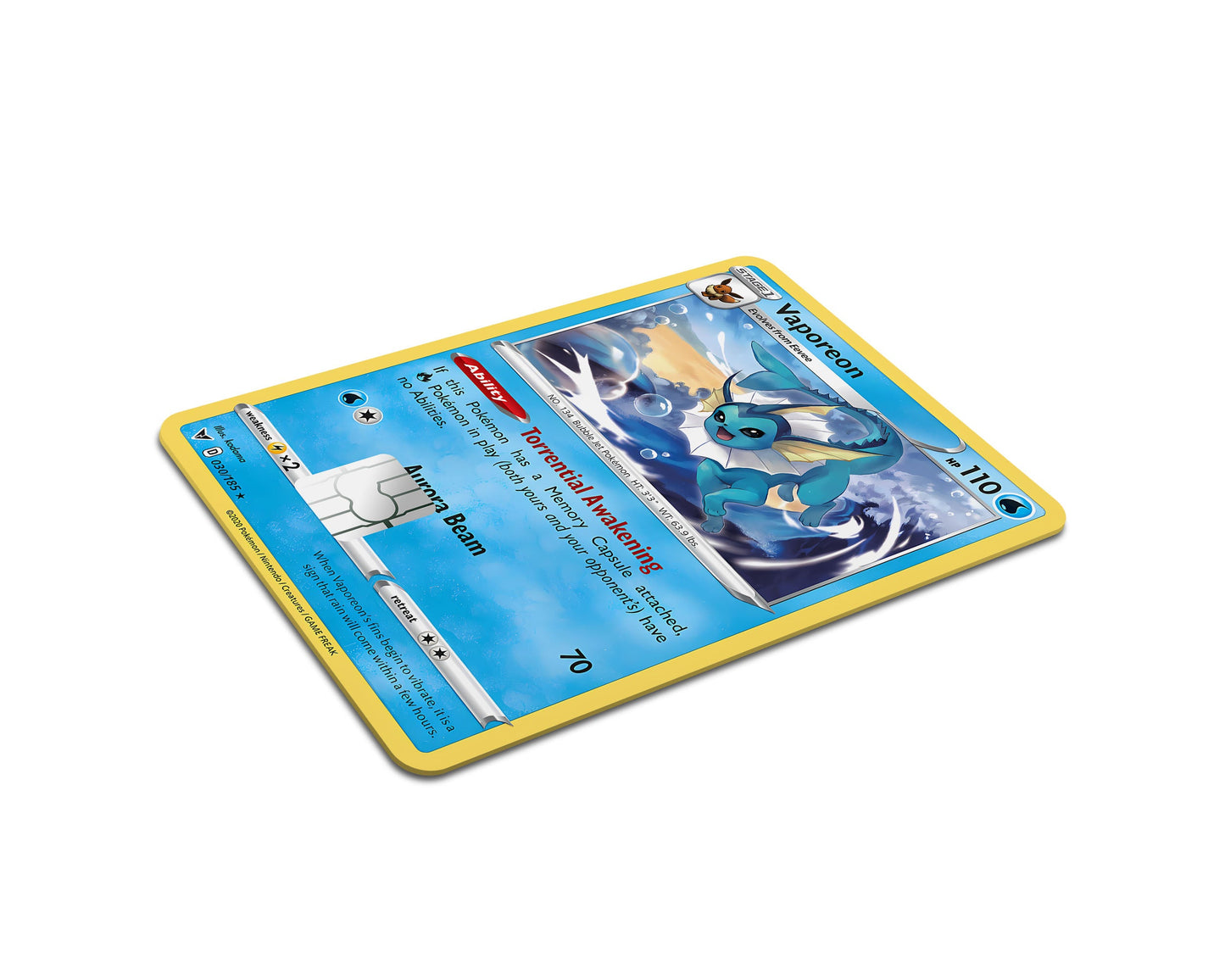 Anime Town Creations Credit Card Cute Vaporeon Pokemon Card Full Skins - Anime Pokemon Credit Card Skin
