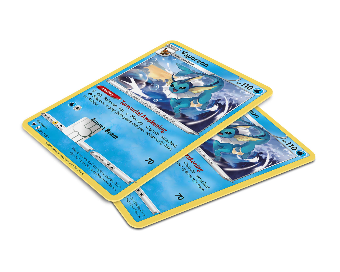 Anime Town Creations Credit Card Cute Vaporeon Pokemon Card Window Skins - Anime Pokemon Credit Card Skin
