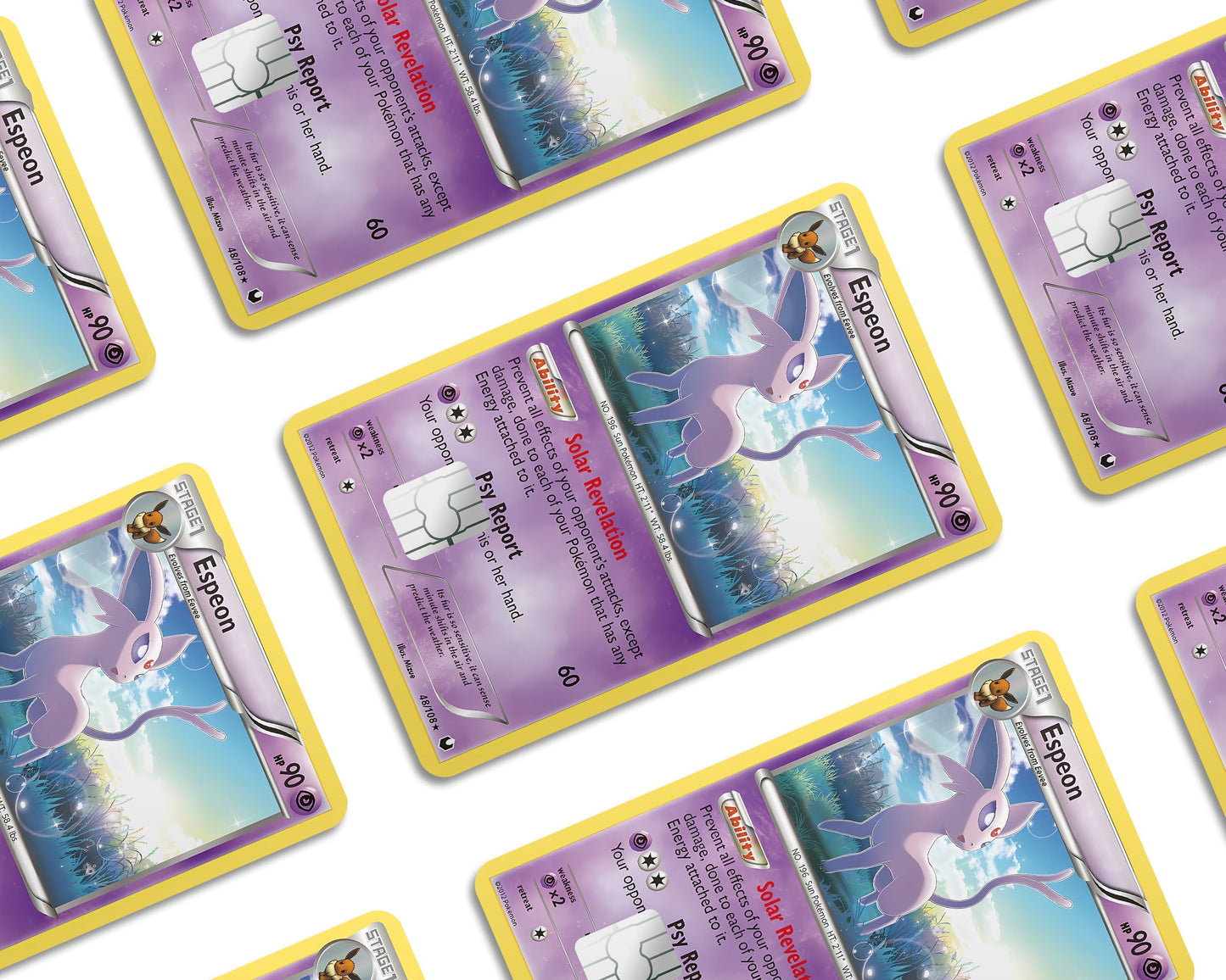 Anime Town Creations Credit Card Espeon Pokemon Card Window Skins - Anime Pokemon Credit Card Skin