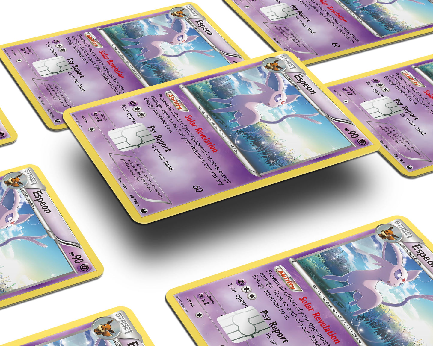 Anime Town Creations Credit Card Espeon Pokemon Card Window Skins - Anime Pokemon Credit Card Skin