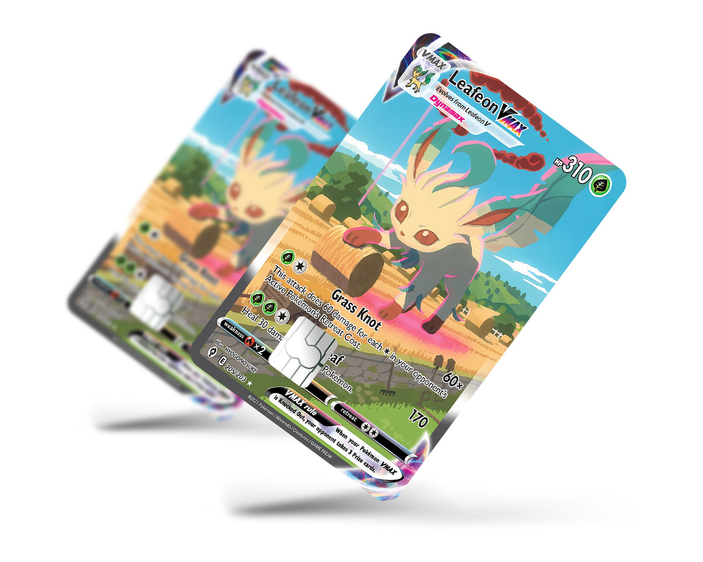 Anime Town Creations Credit Card Rare Leafeon Pokemon Card Full Skins - Anime Pokemon Credit Card Skin
