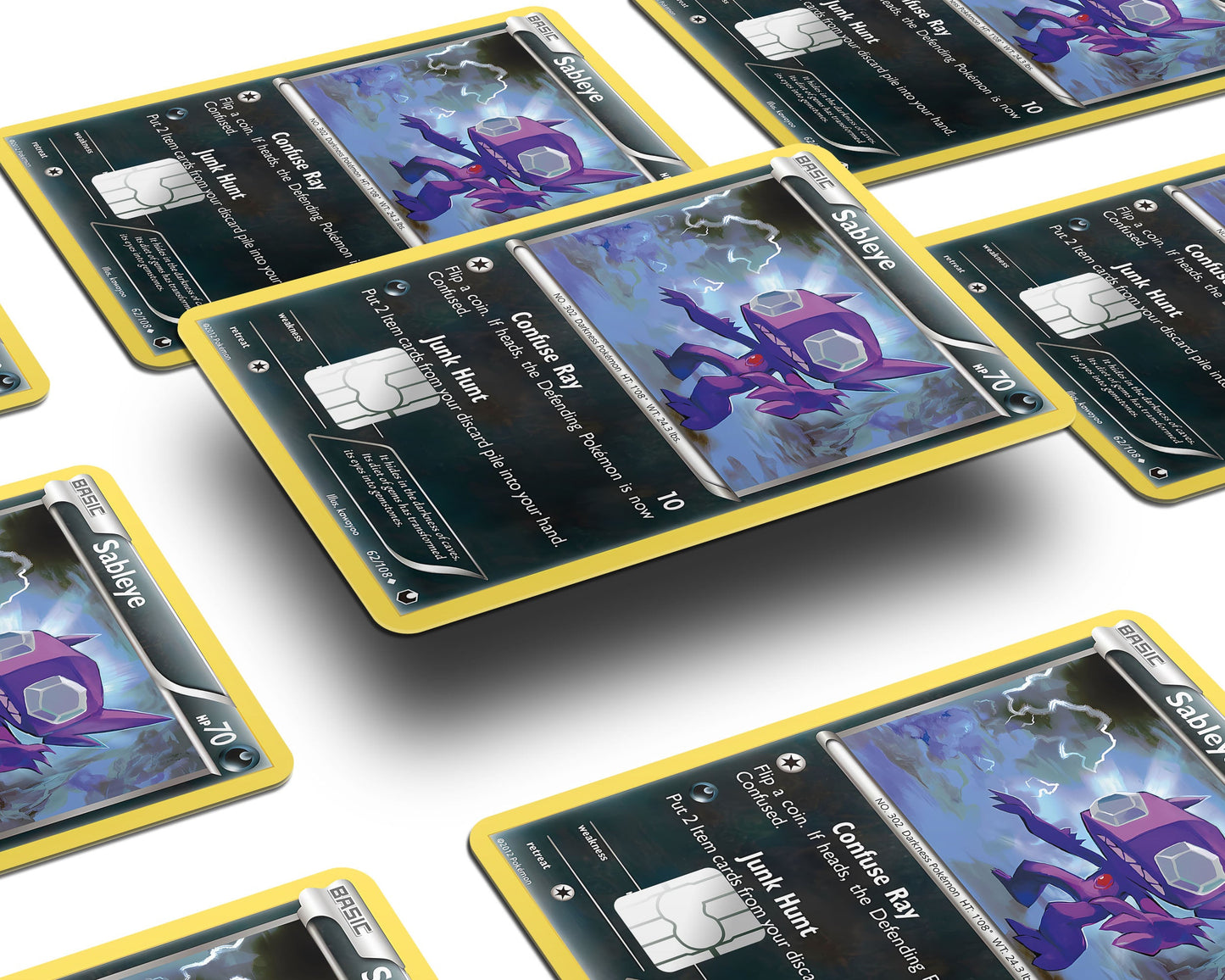 Anime Town Creations Credit Card Sableye Pokemon Card Window Skins - Anime Pokemon Credit Card Skin