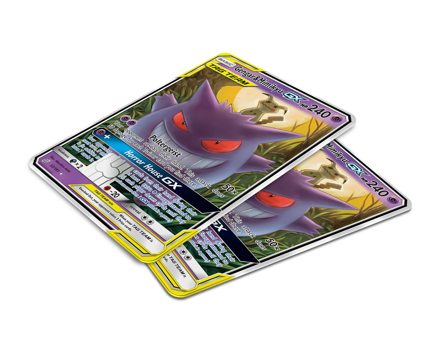 Anime Town Creations Credit Card Tag Cute Gengar & Mimikyu Pokemon Card Window Skins - Anime Pokemon Credit Card Skin