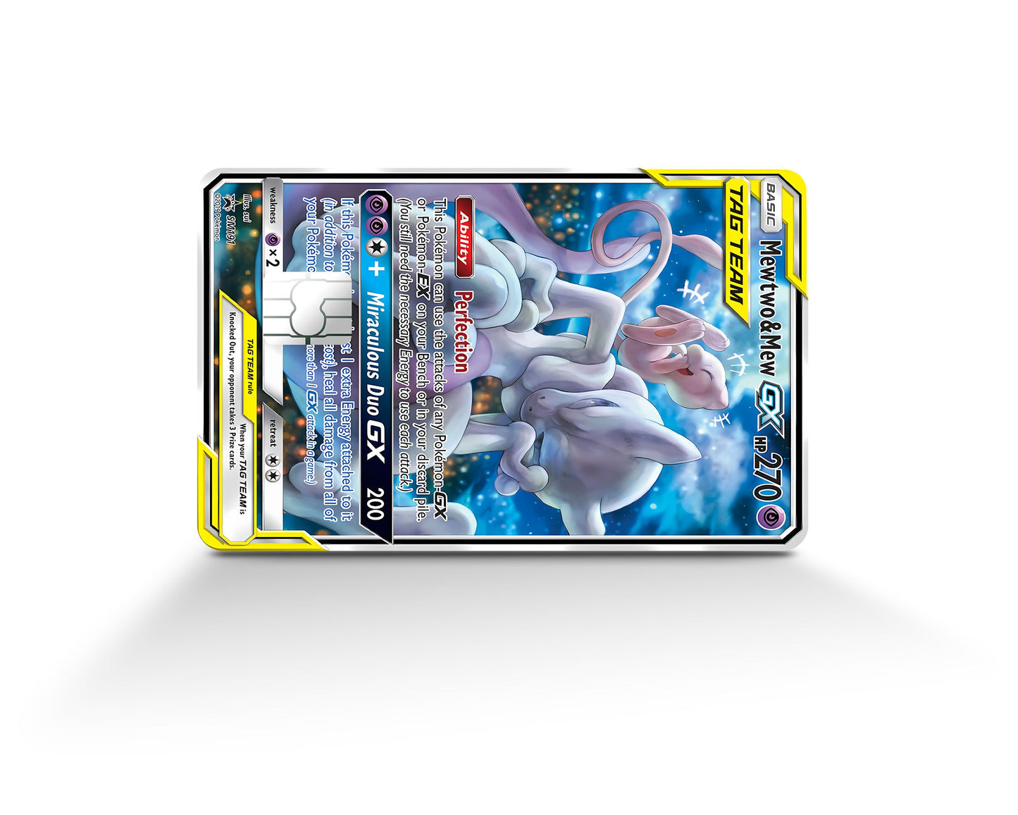 Anime Town Creations Credit Card Tag Cute Mewtwo & Mew Pokemon Card Full Skins - Anime Pokemon Credit Card Skin