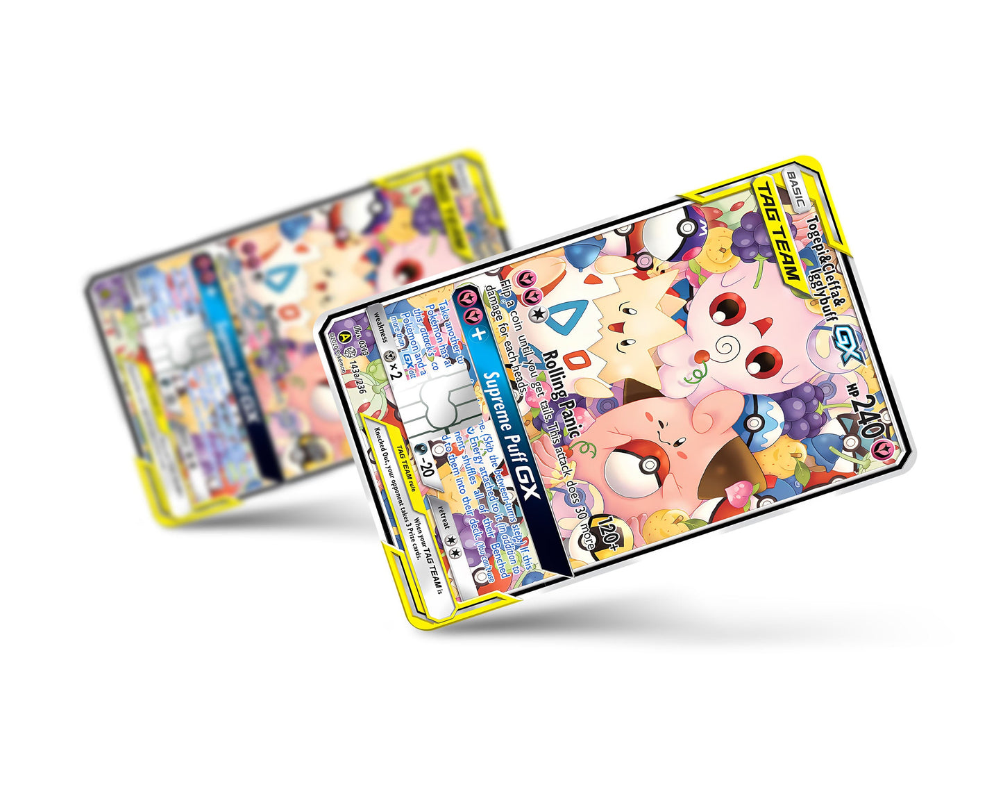 Anime Town Creations Credit Card Tag Cute Togepi Cleffa Igglybuff Pokemon Card Full Skins - Anime Pokemon Credit Card Skin
