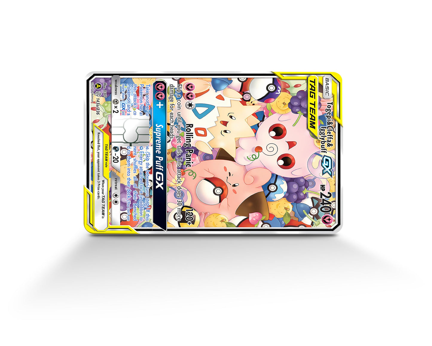 Anime Town Creations Credit Card Tag Cute Togepi Cleffa Igglybuff Pokemon Card Full Skins - Anime Pokemon Credit Card Skin