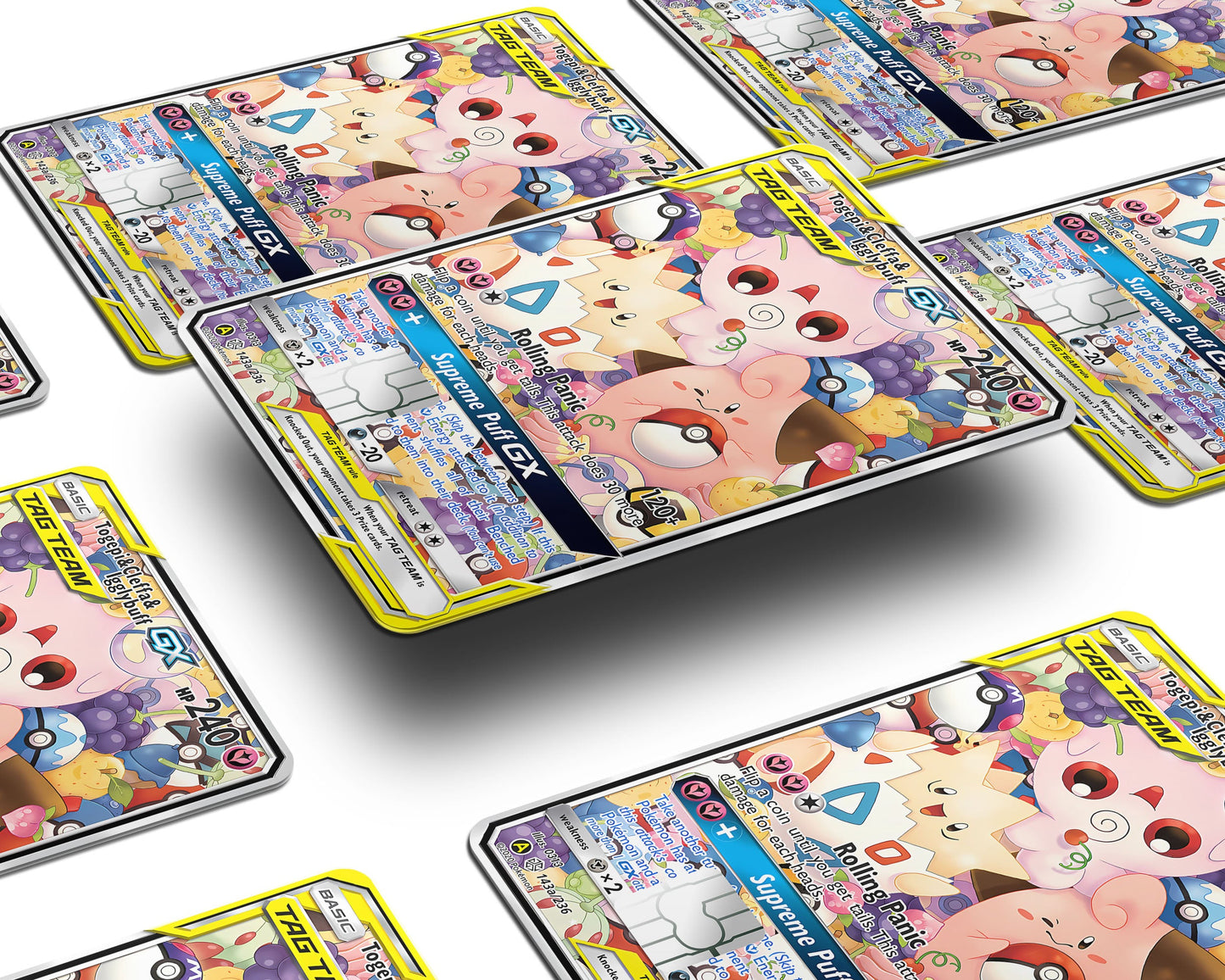 Anime Town Creations Credit Card Tag Cute Togepi Cleffa Igglybuff Pokemon Card Window Skins - Anime Pokemon Credit Card Skin