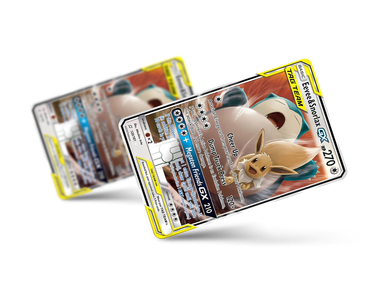 Anime Town Creations Credit Card Tag Eevee & Snorlax Pokemon Card Full Skins - Anime Pokemon Credit Card Skin