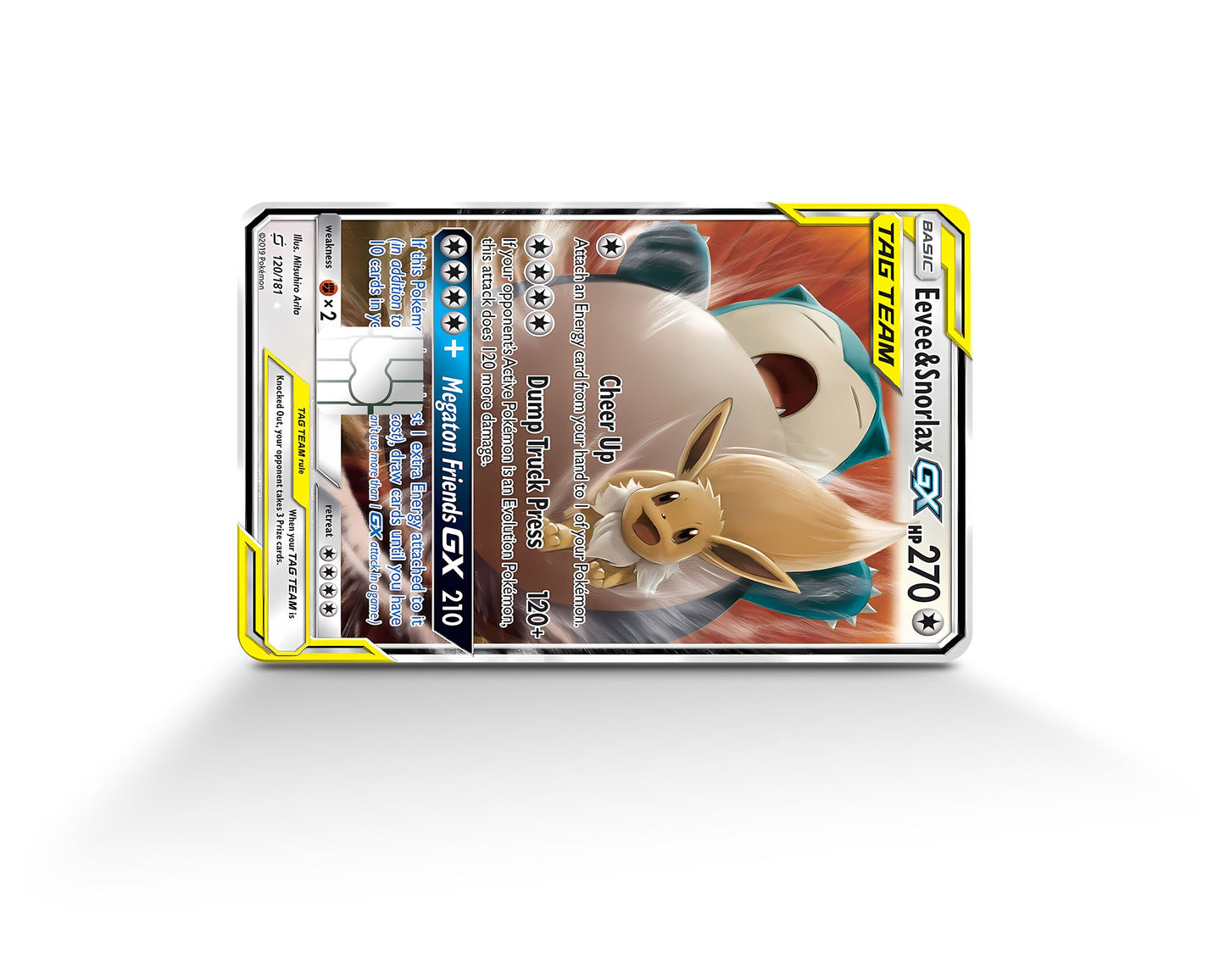 Anime Town Creations Credit Card Tag Eevee & Snorlax Pokemon Card Full Skins - Anime Pokemon Credit Card Skin