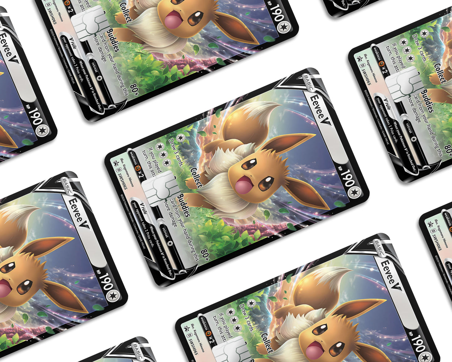 Anime Town Creations Credit Card Rare Eevee Pokemon Card Window Skins - Anime Pokemon Credit Card Skin