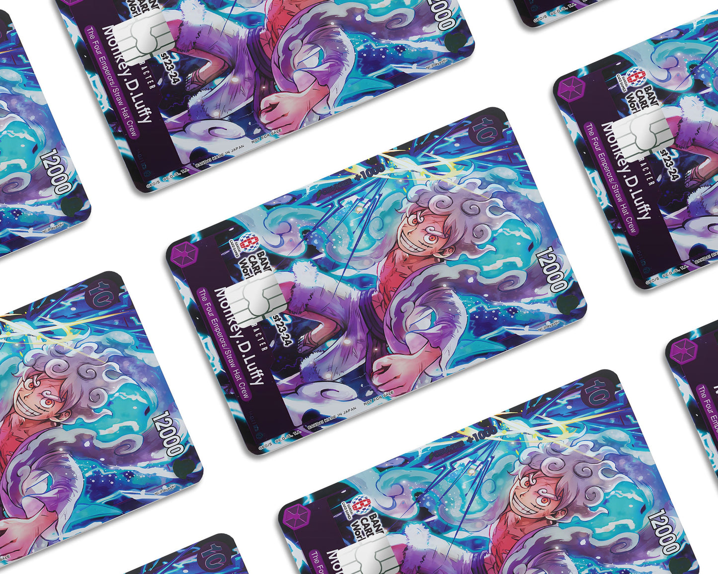 Anime Town Creations Credit Card Gear 5 Lightning One Piece Card Window Skins - Anime One Piece Credit Card Skin