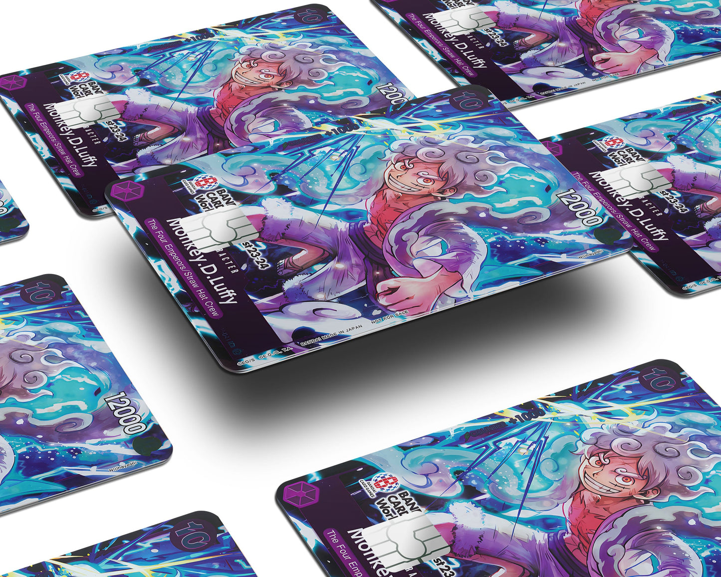 Anime Town Creations Credit Card Gear 5 Lightning One Piece Card Window Skins - Anime One Piece Credit Card Skin