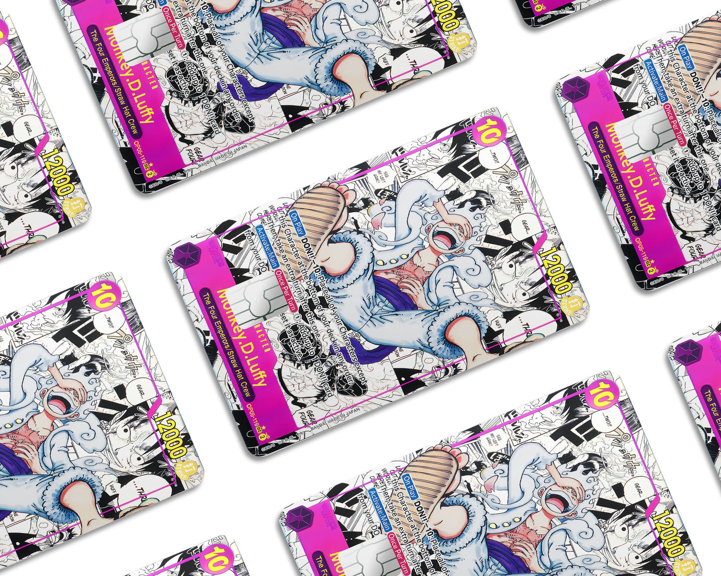 Anime Town Creations Credit Card Luffy Gear 5 Manga Limited Edition One Piece Card Window Skins - Anime One Piece Credit Card Skin