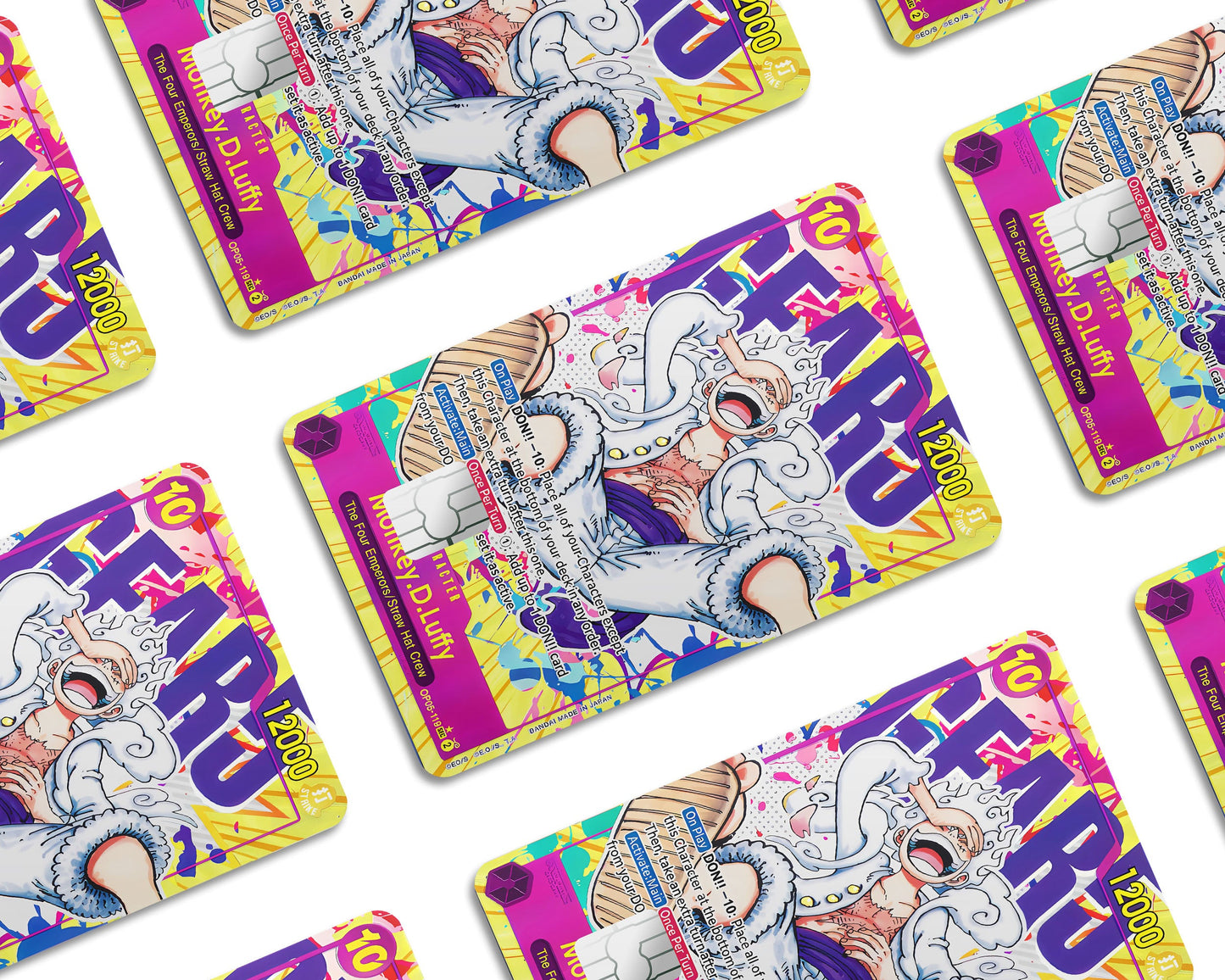 Anime Town Creations Credit Card Luffy Gear 5 One Piece Card Window Skins - Anime One Piece Credit Card Skin