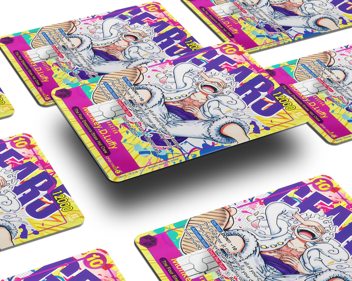 Anime Town Creations Credit Card Luffy Gear 5 One Piece Card Window Skins - Anime One Piece Credit Card Skin