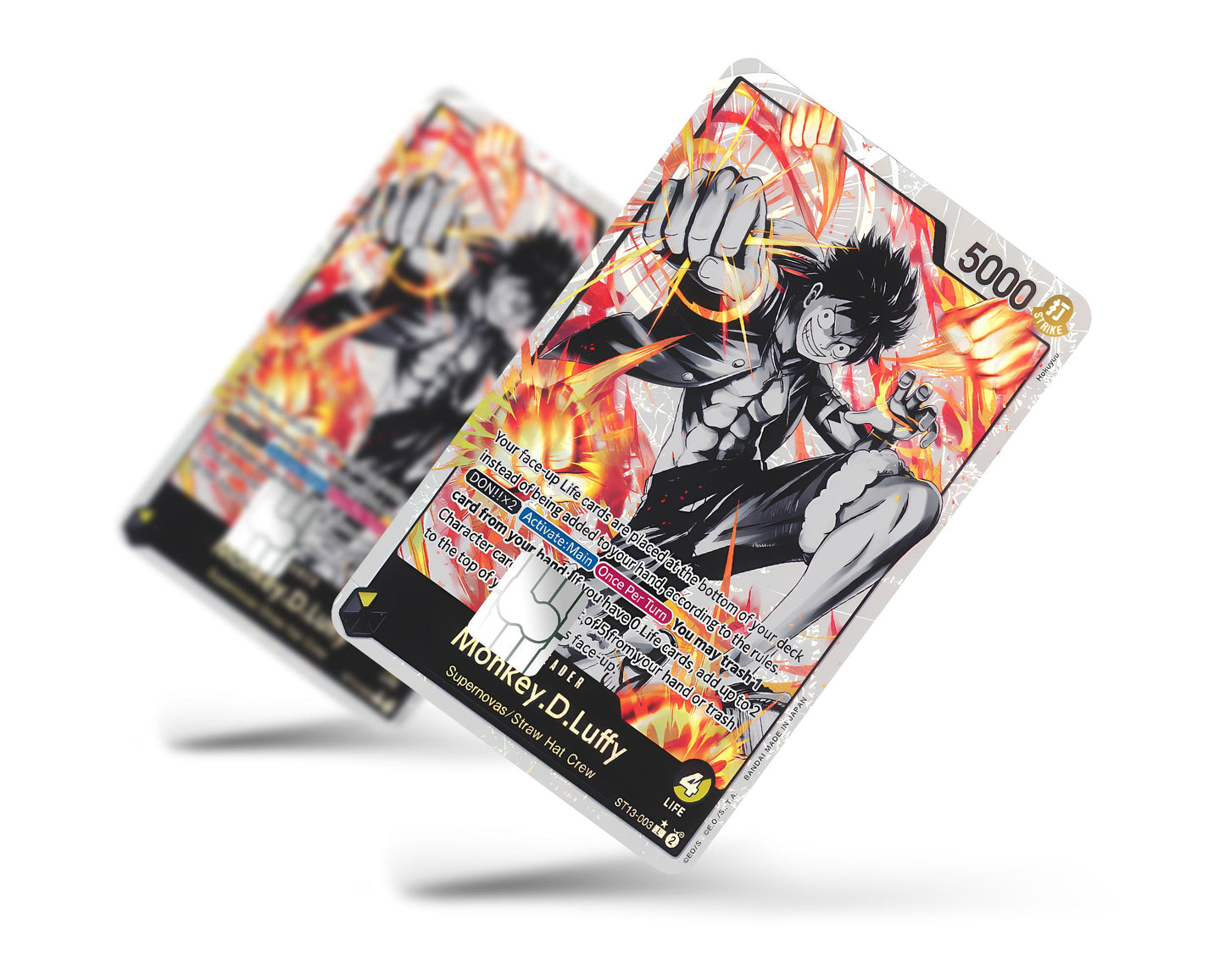 Anime Town Creations Credit Card Monkey D Luffy Black Flames One Piece Card Full Skins - Anime One Piece Credit Card Skin