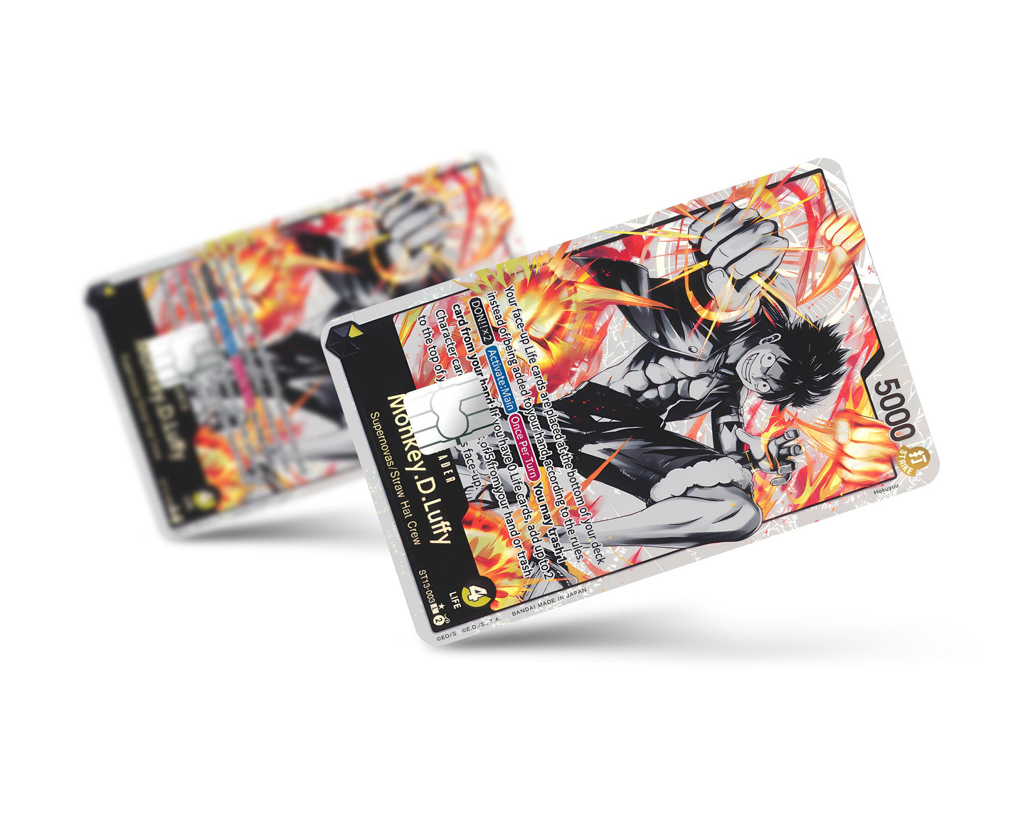 Anime Town Creations Credit Card Monkey D Luffy Black Flames One Piece Card Full Skins - Anime One Piece Credit Card Skin