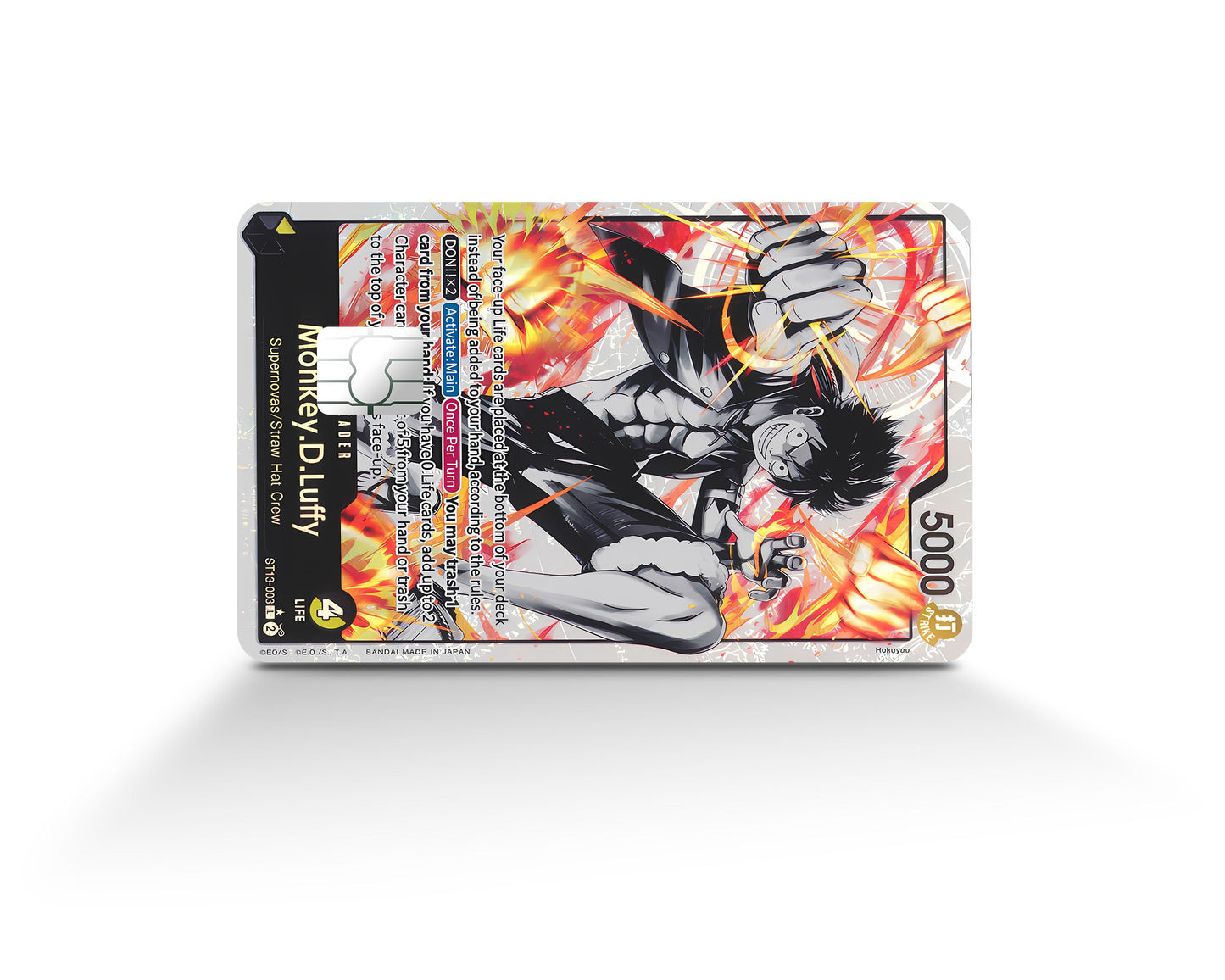 Anime Town Creations Credit Card Monkey D Luffy Black Flames One Piece Card Full Skins - Anime One Piece Credit Card Skin