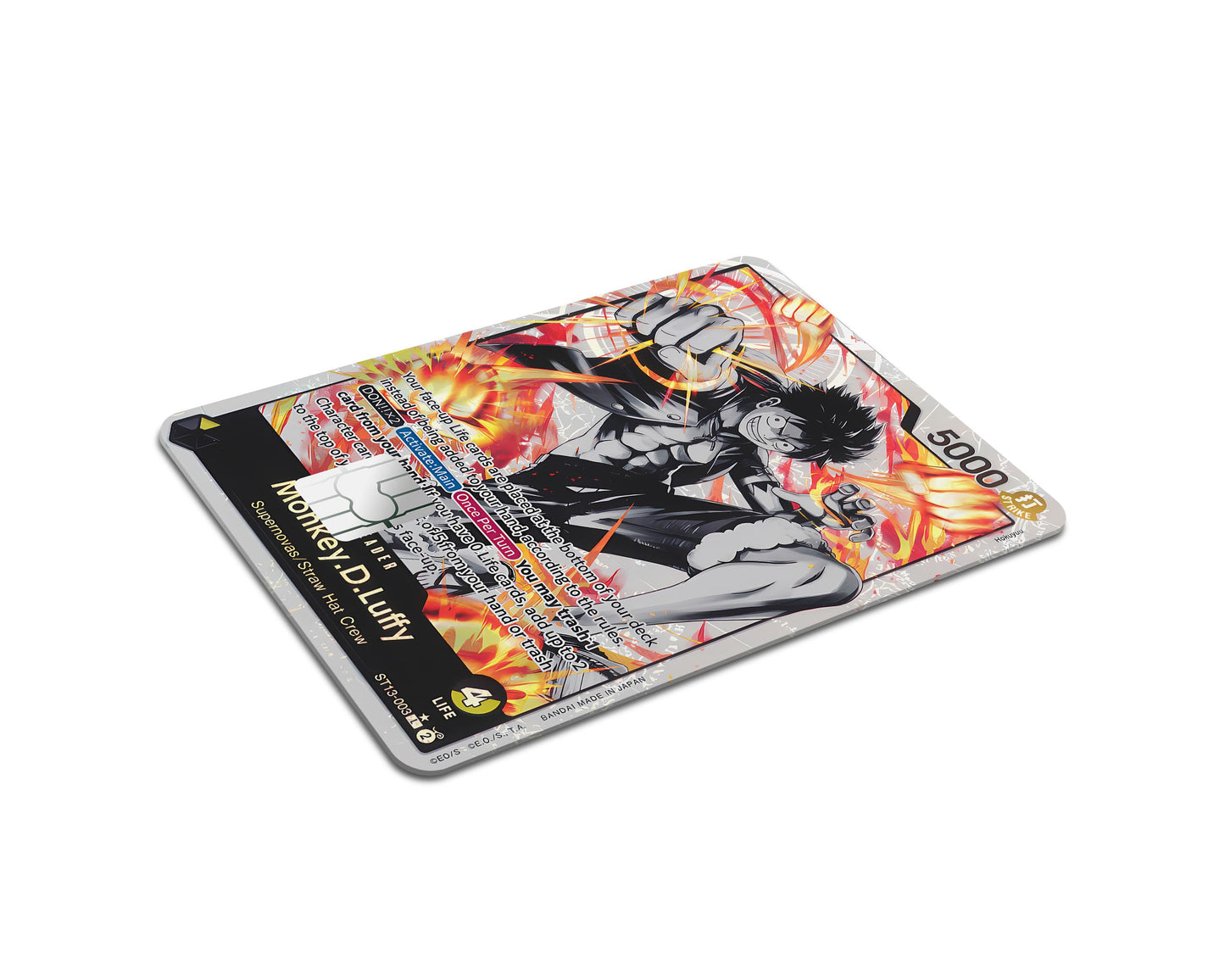 Anime Town Creations Credit Card Monkey D Luffy Black Flames One Piece Card Half Skins - Anime One Piece Credit Card Skin