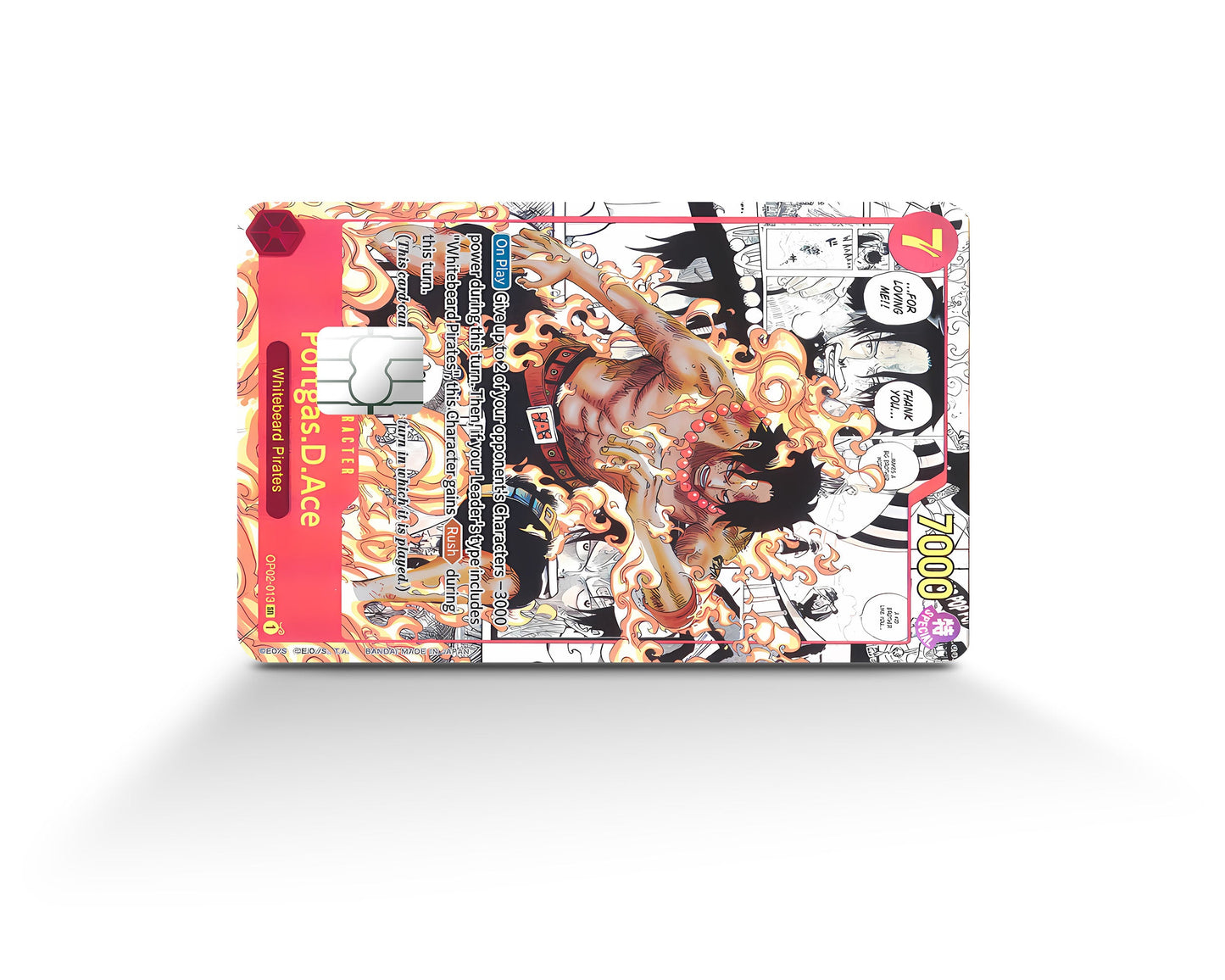 Anime Town Creations Credit Card Portgas D Ace One Piece Card Full Skins - Anime One Piece Credit Card Skin