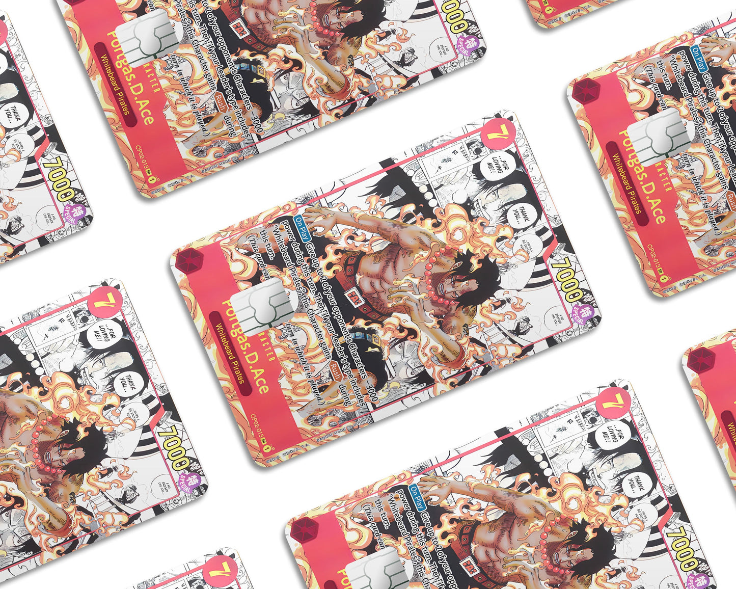 Anime Town Creations Credit Card Portgas D Ace One Piece Card Window Skins - Anime One Piece Credit Card Skin